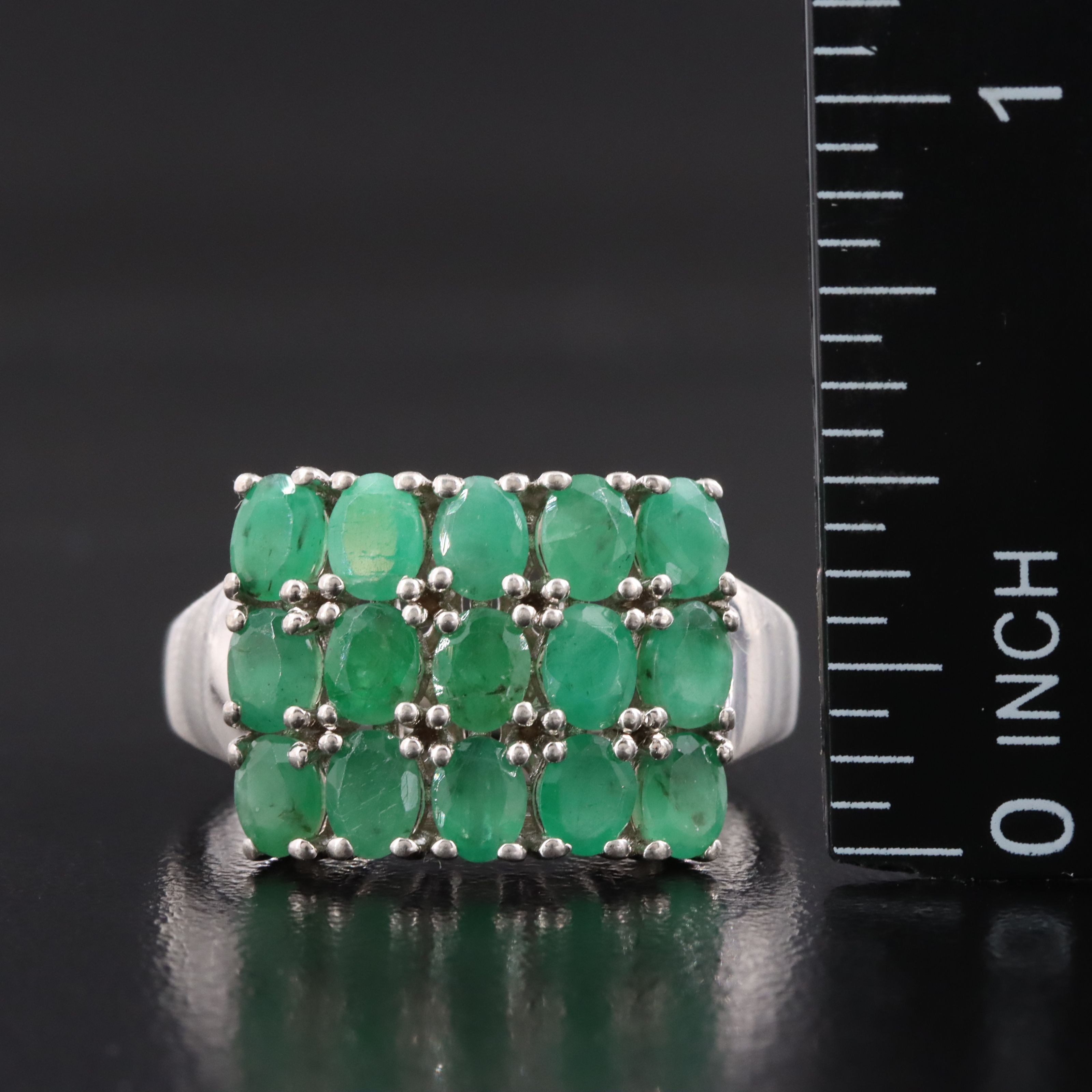 Sterling Emerald Ring