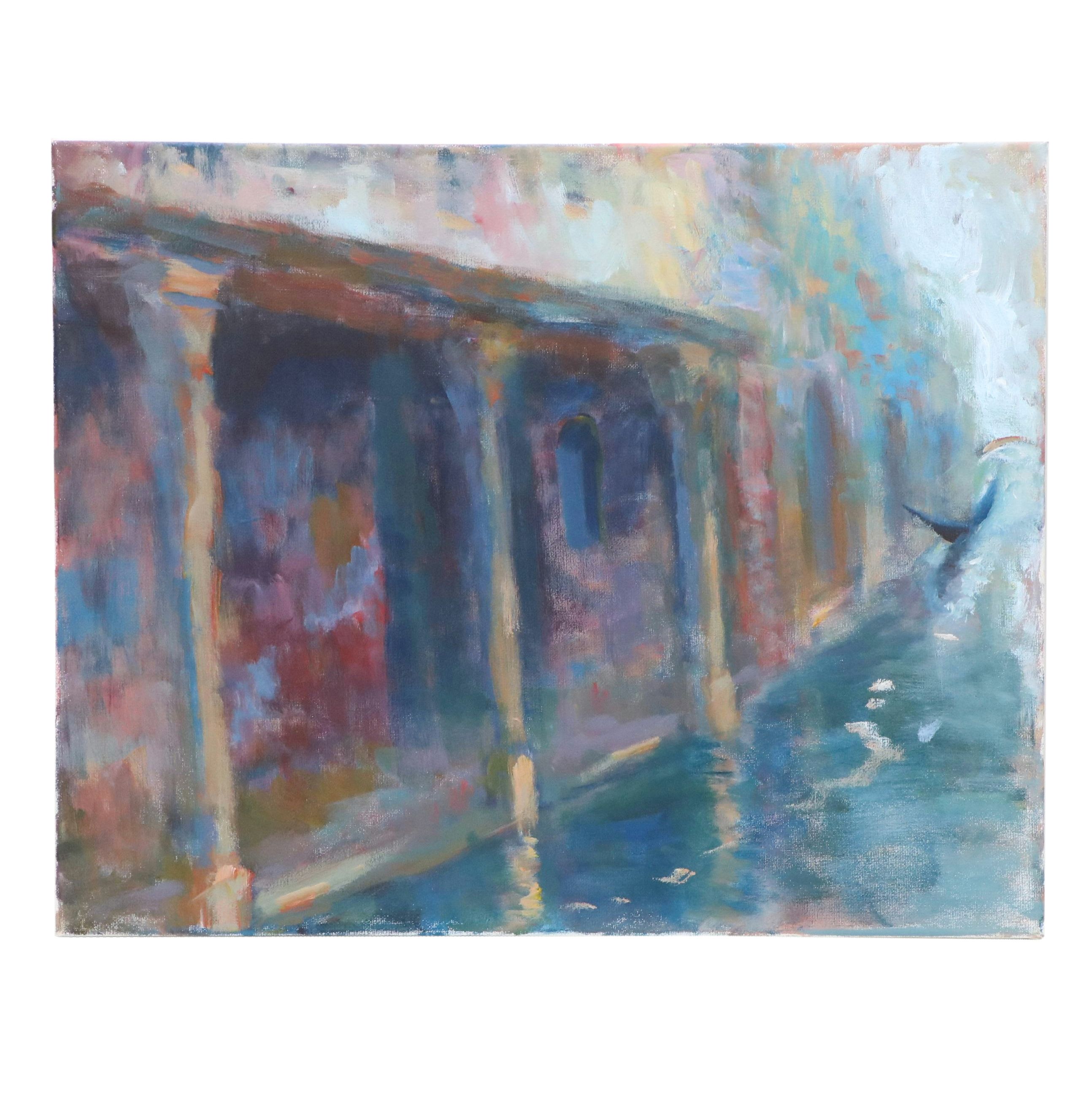 Leif Janek Acrylic Painting "Venice Canal 2," 2026