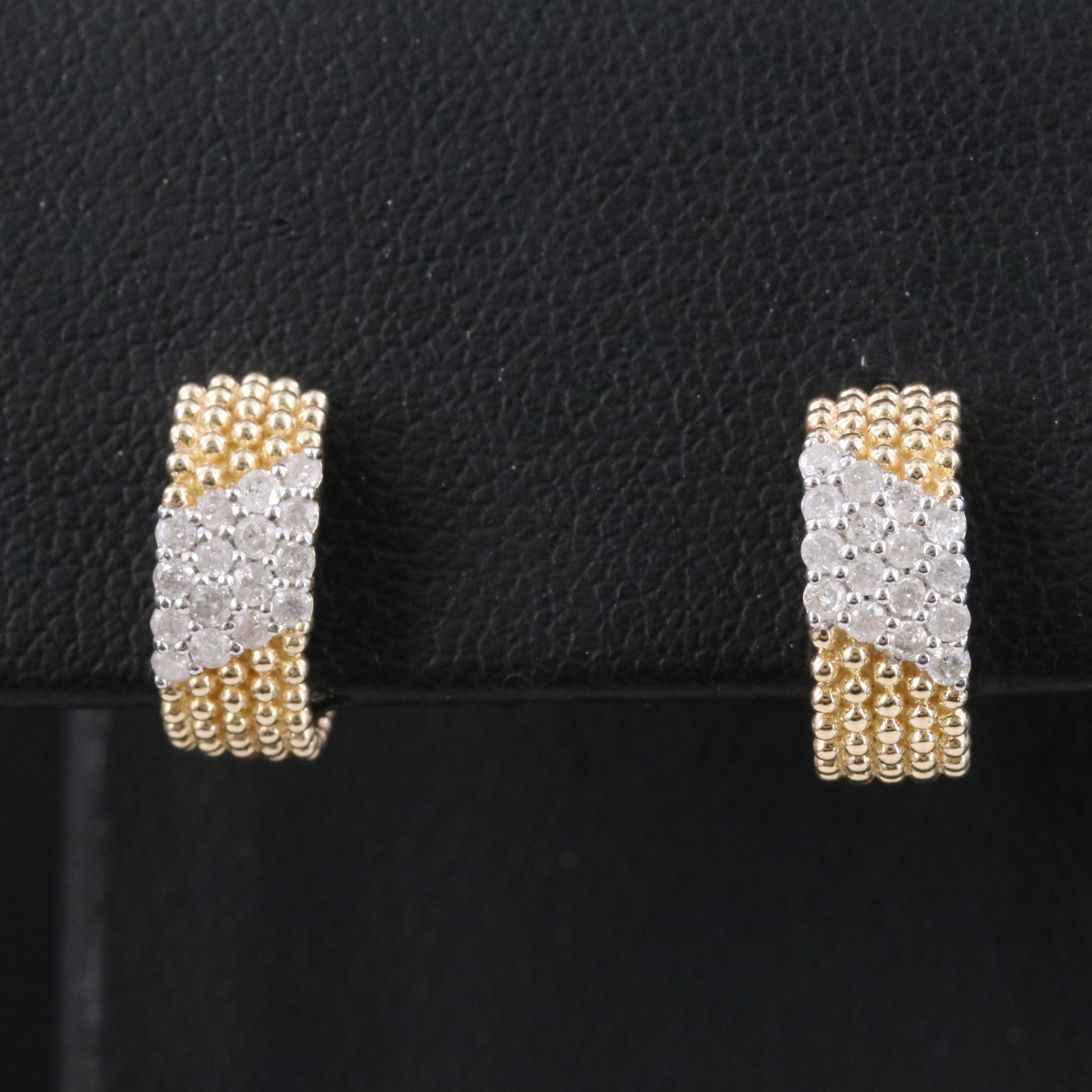14K 0.33 CTW Diamond Half Hoop Earrings