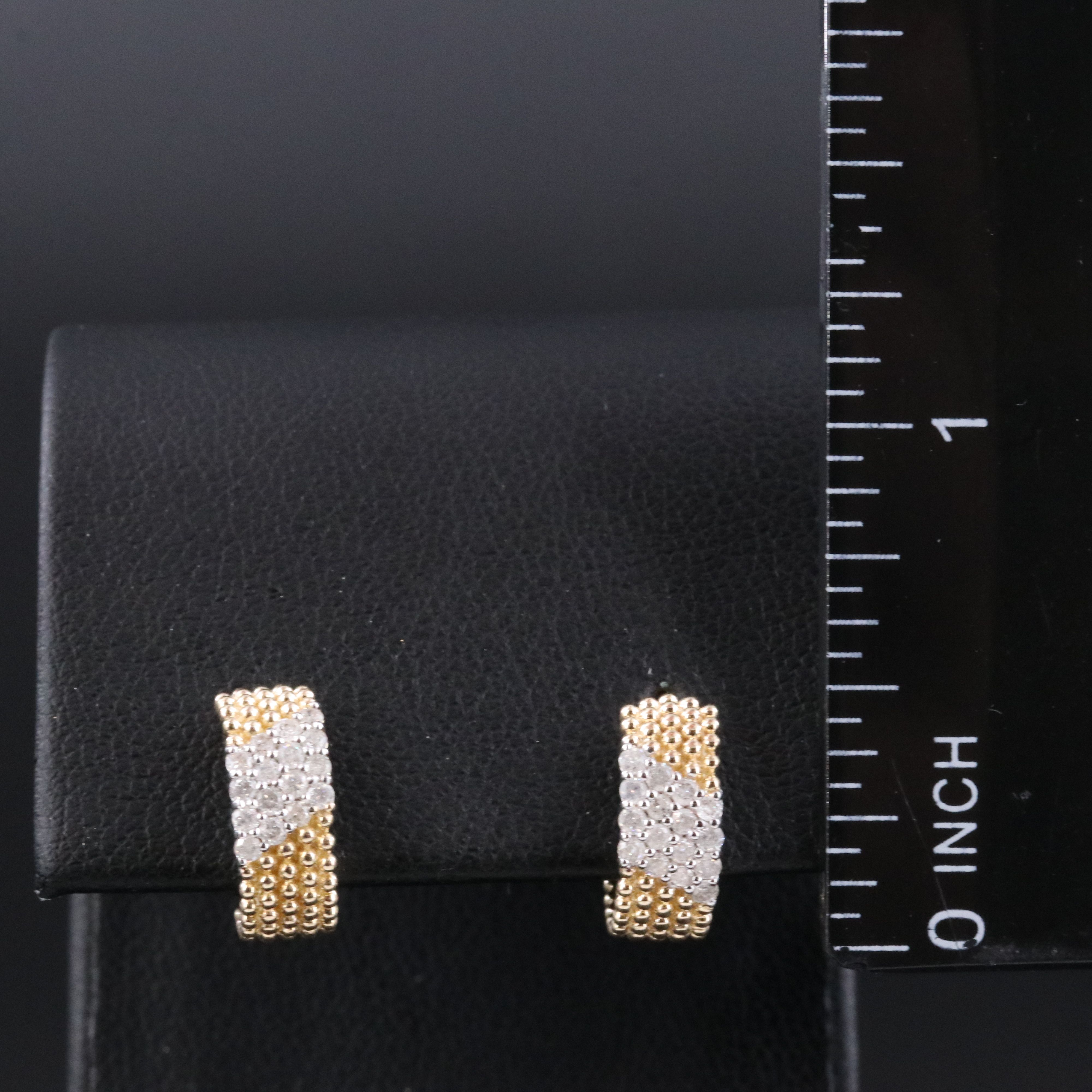 14K 0.33 CTW Diamond Half Hoop Earrings
