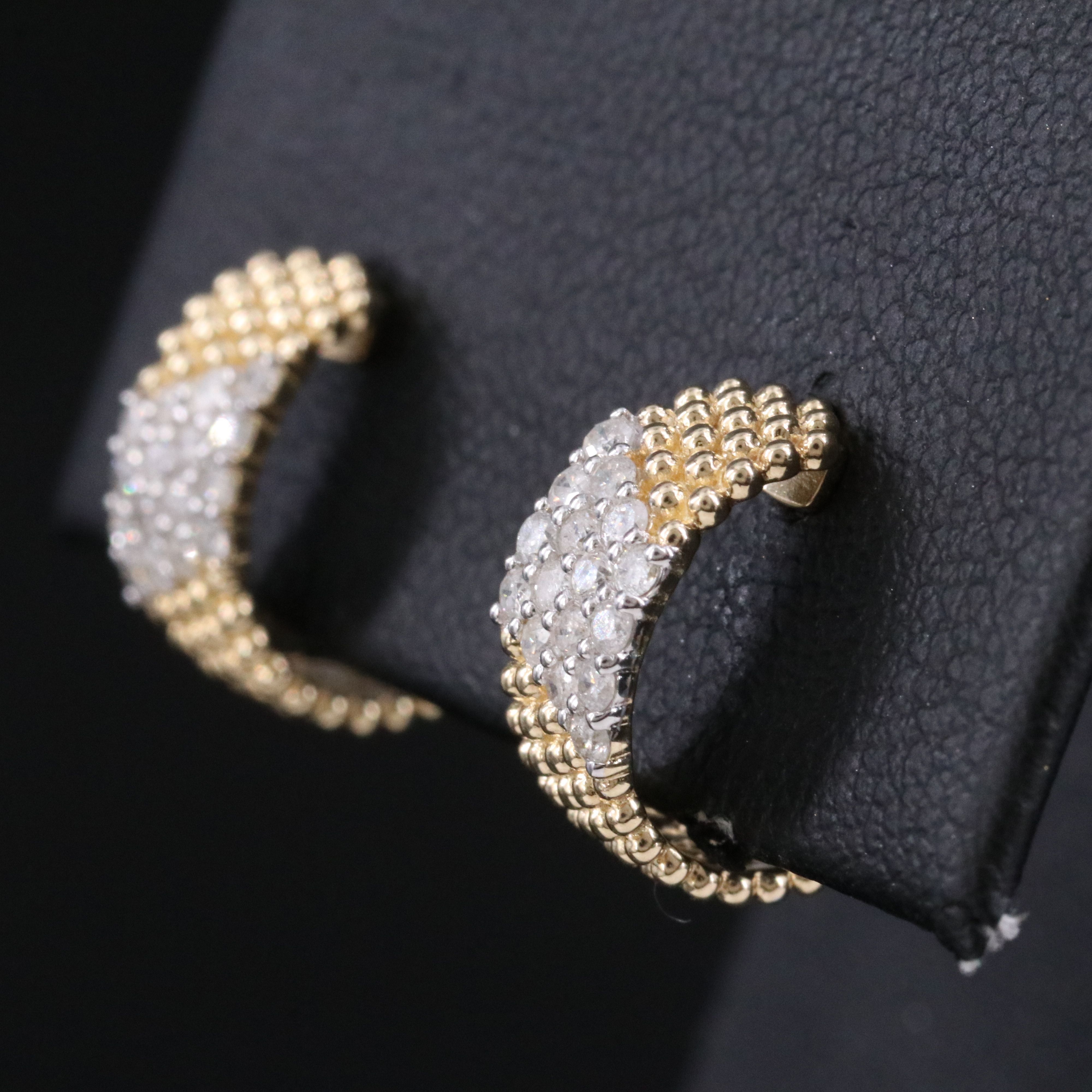 14K 0.33 CTW Diamond Half Hoop Earrings