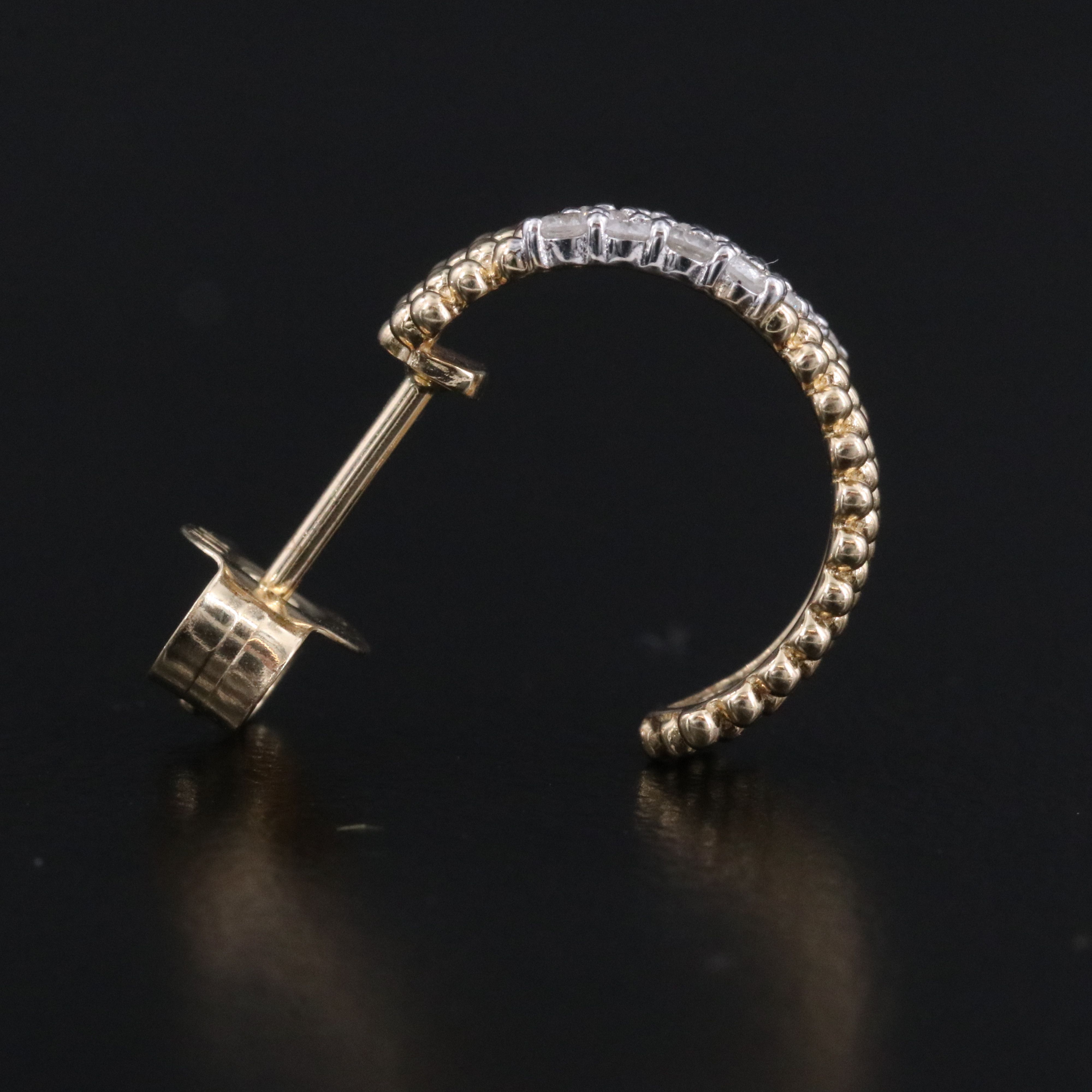 14K 0.33 CTW Diamond Half Hoop Earrings