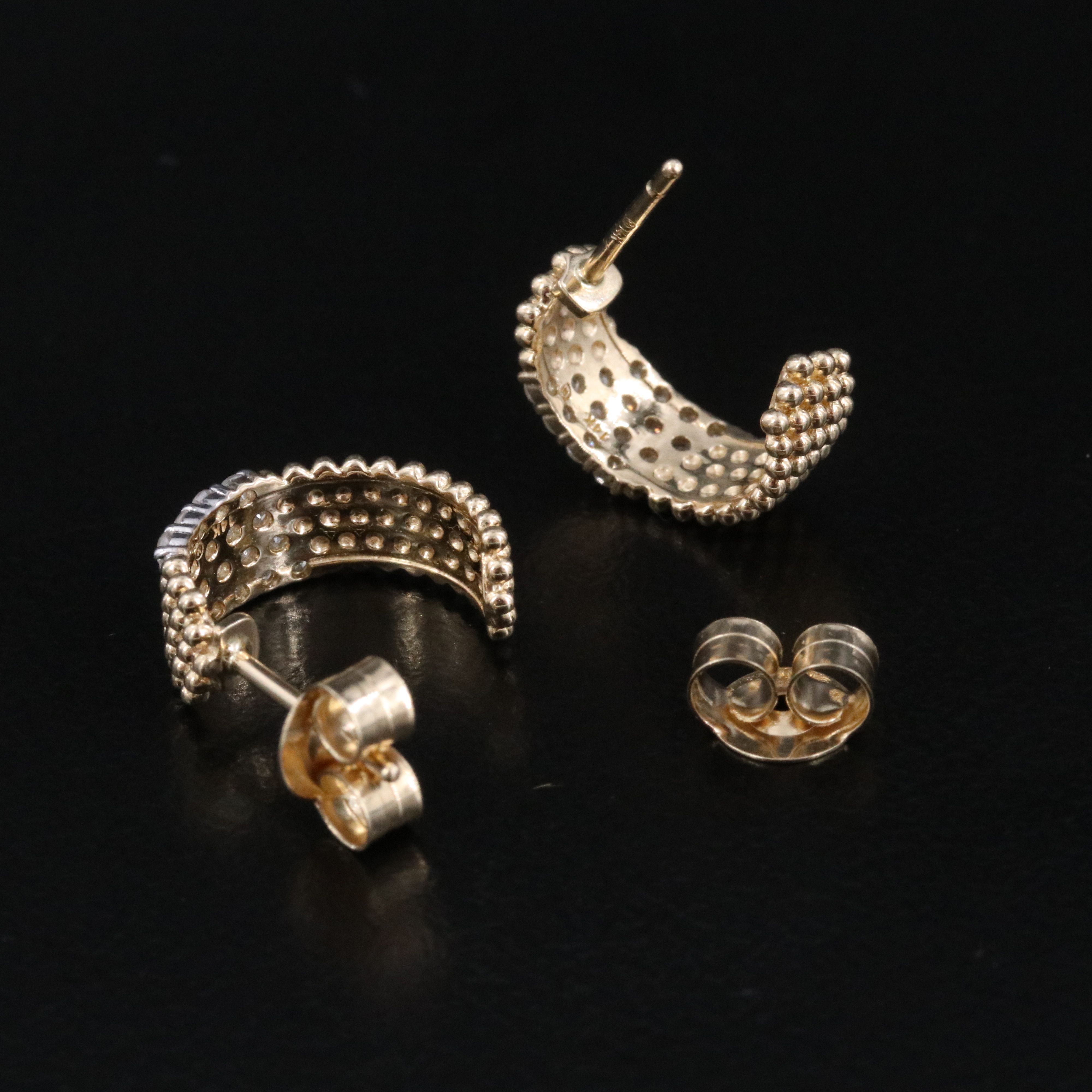 14K 0.33 CTW Diamond Half Hoop Earrings