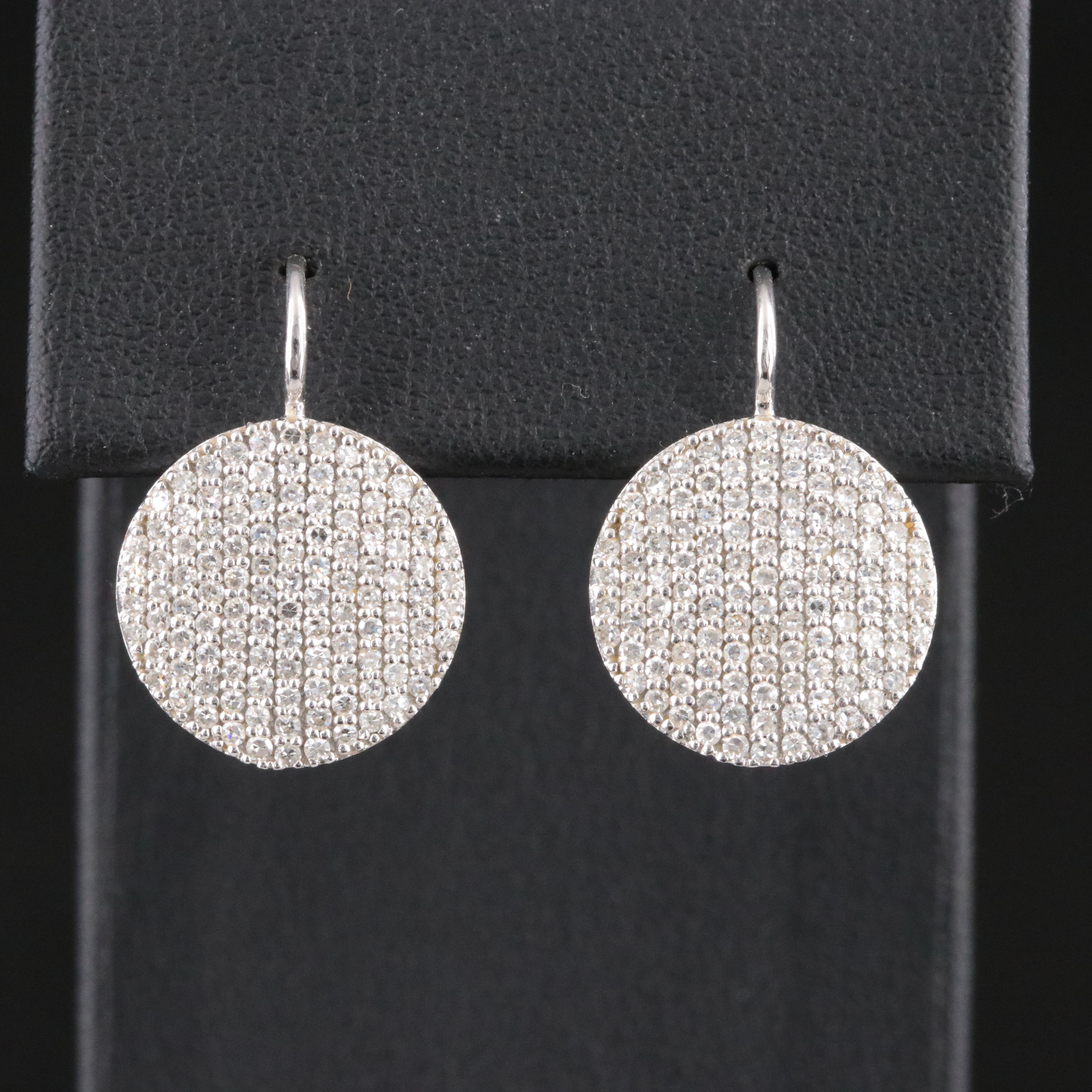 14K Phillips House 1.10 CTW Pavé Diamond Round Drop Earrings
