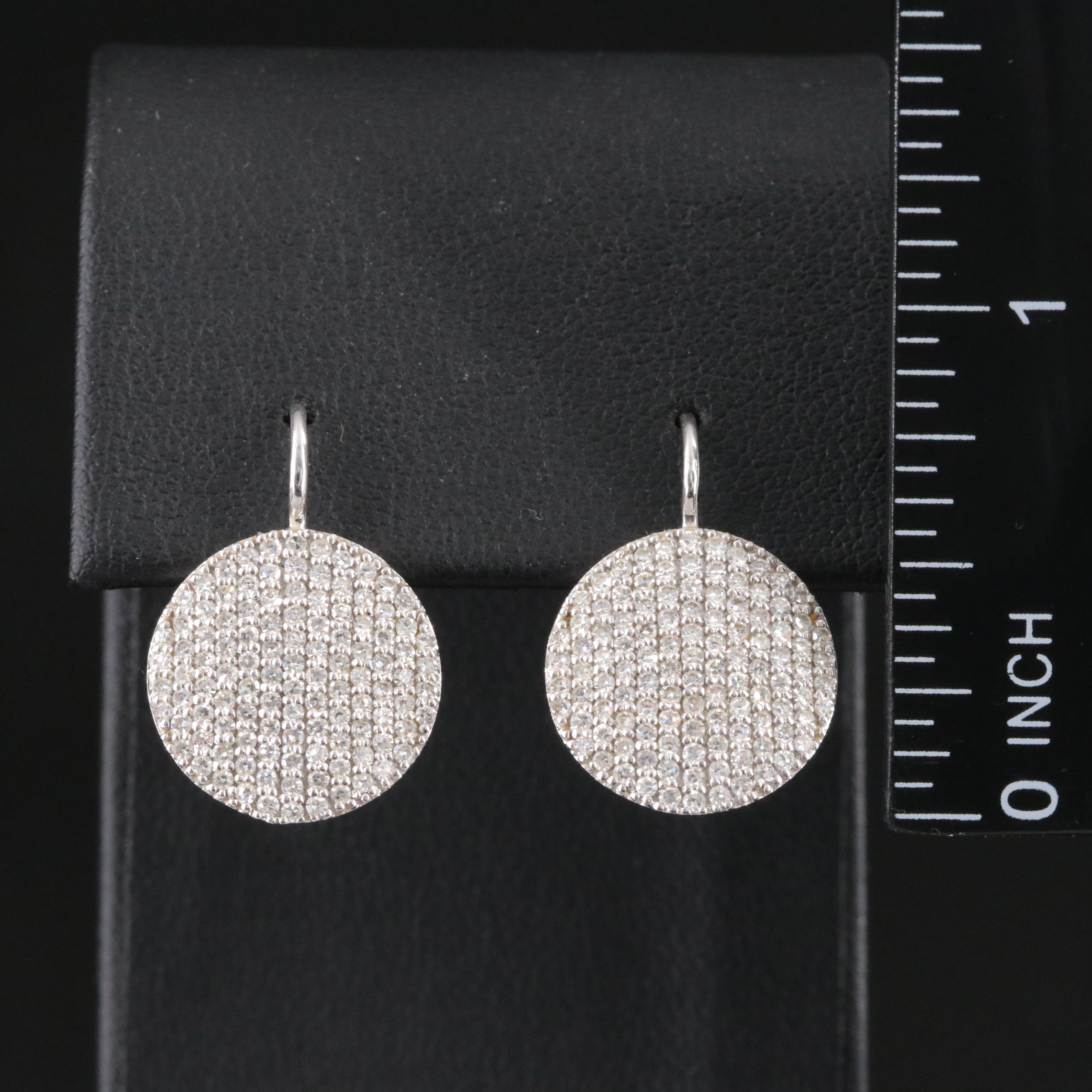 14K Phillips House 1.10 CTW Pavé Diamond Round Drop Earrings