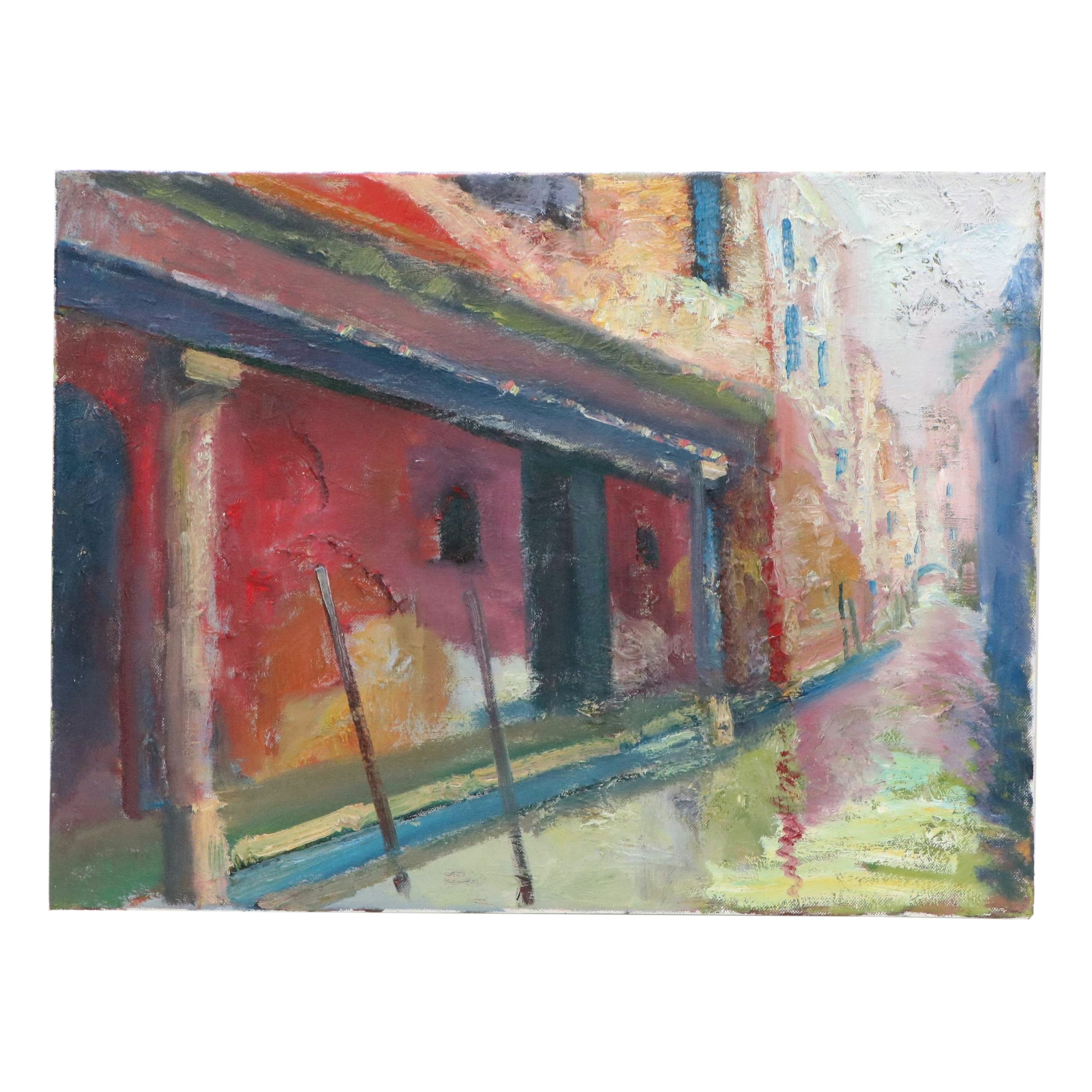 Leif Janek Oil Painting "Venice Canal 1," 2026