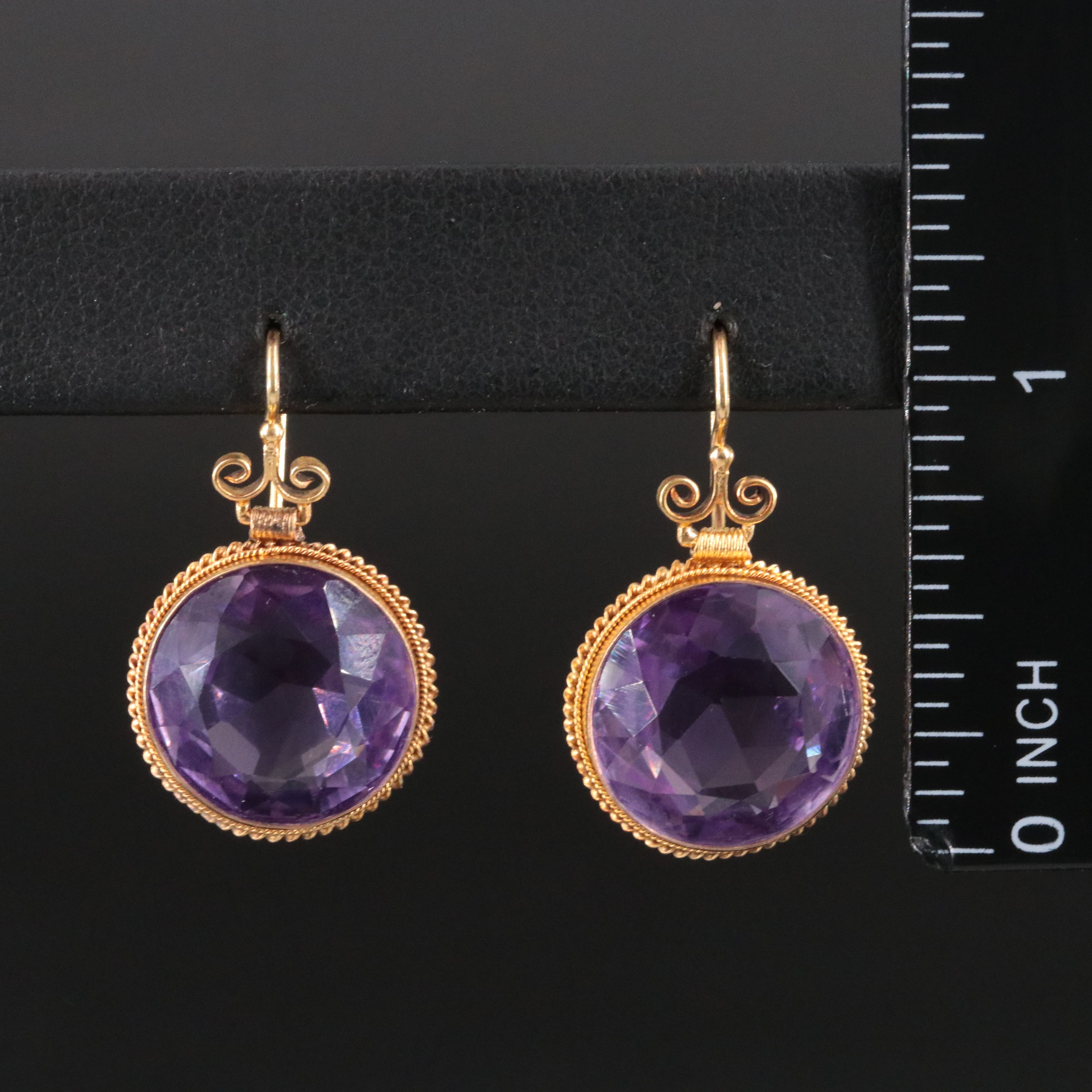 Victorian 14K Amethyst Drop Earrings