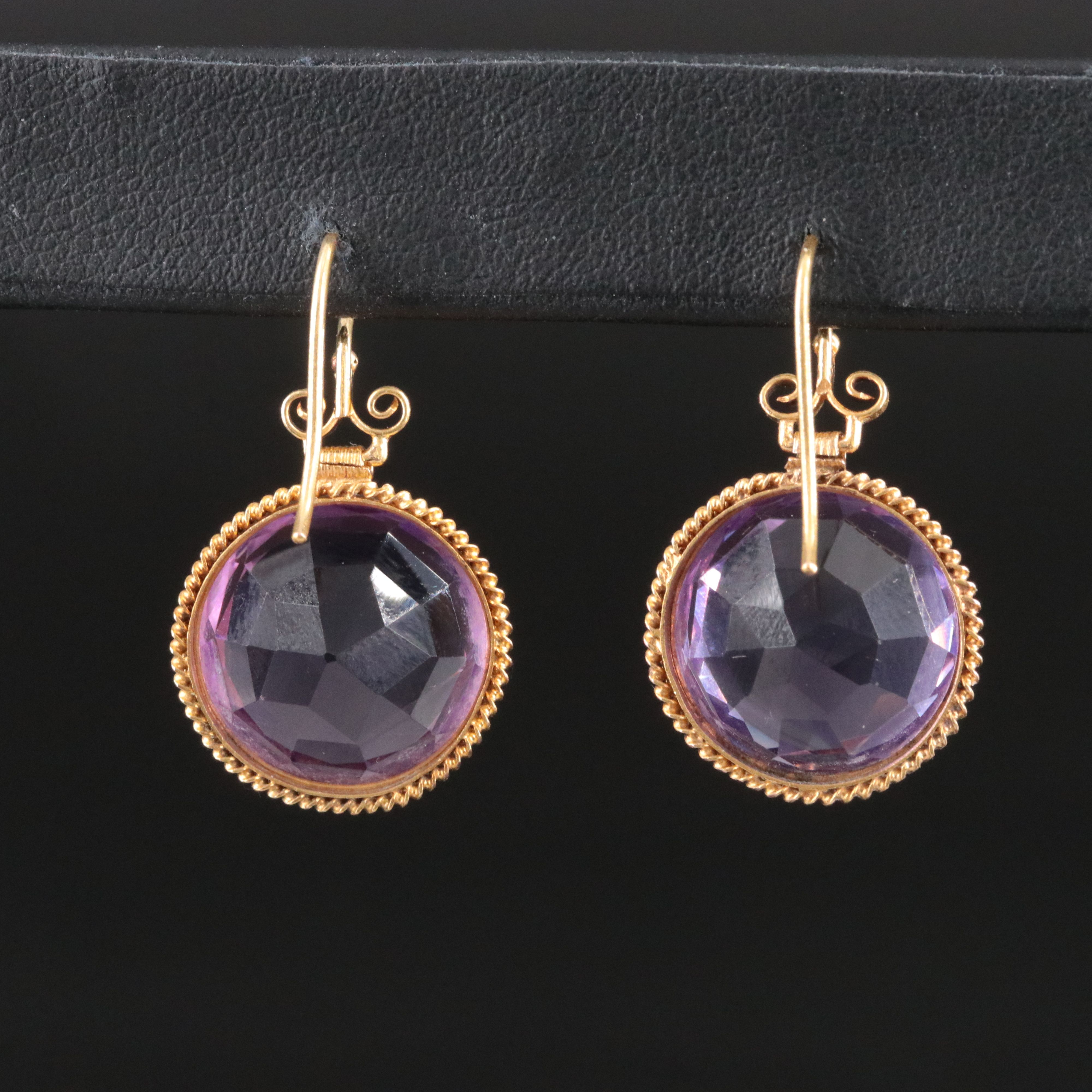 Victorian 14K Amethyst Drop Earrings