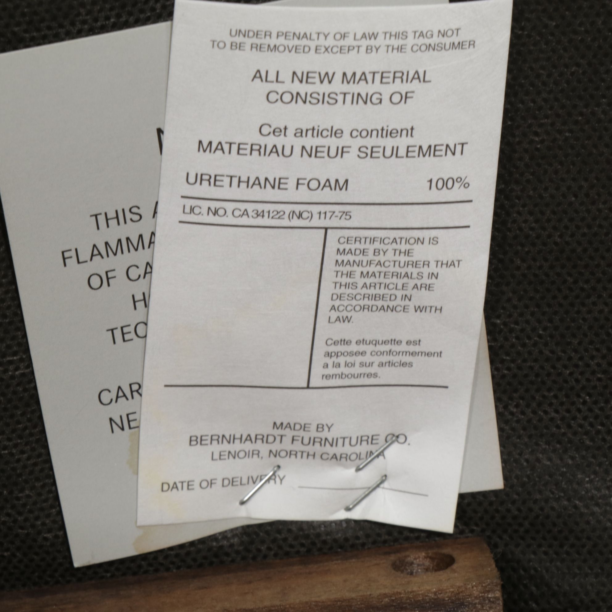 Bernhardt Furniture Neoclassical Style Mahogany Upholstered Bench