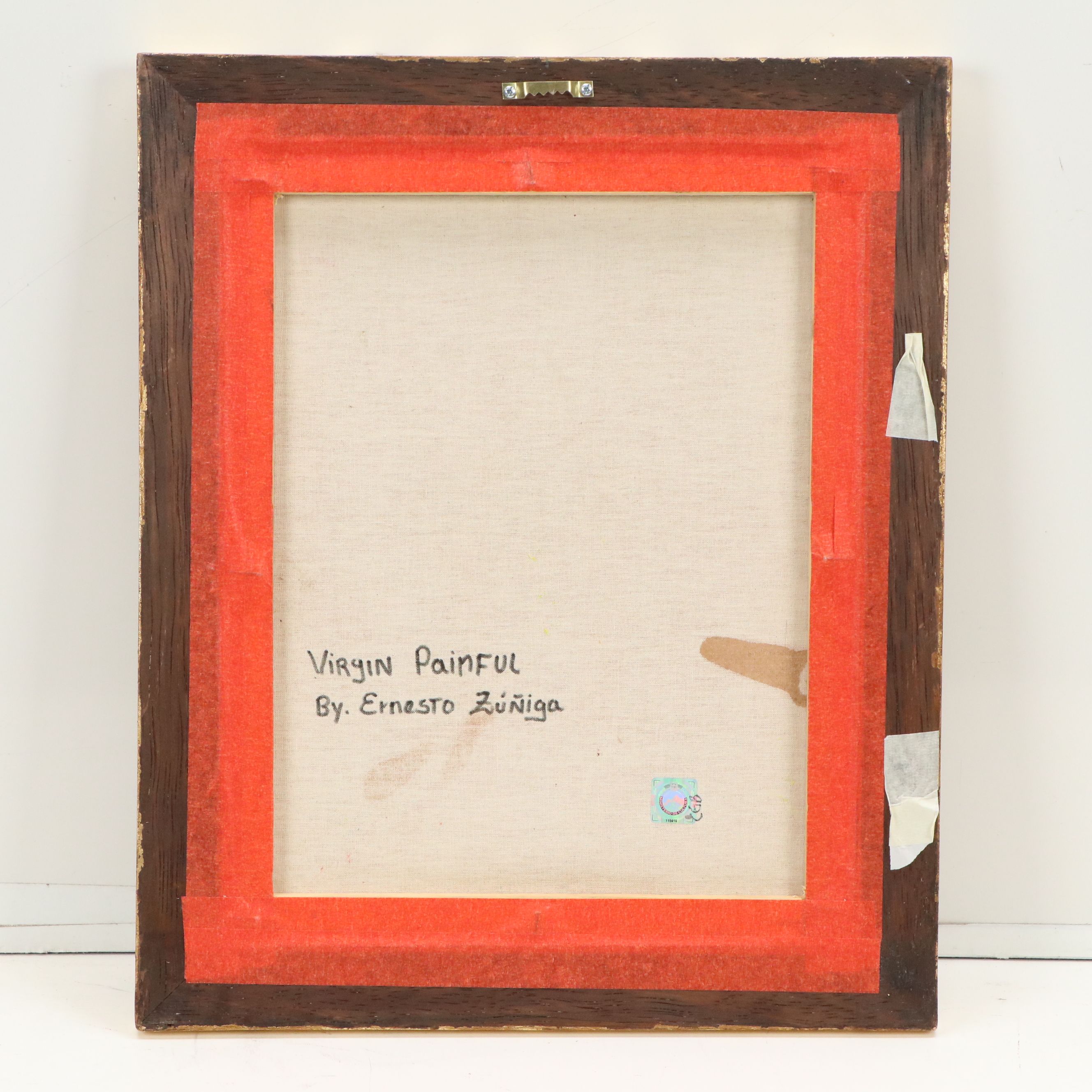 Ernesto Zúñiga Cuzco School Style Oil Painting "Virgin Painful"