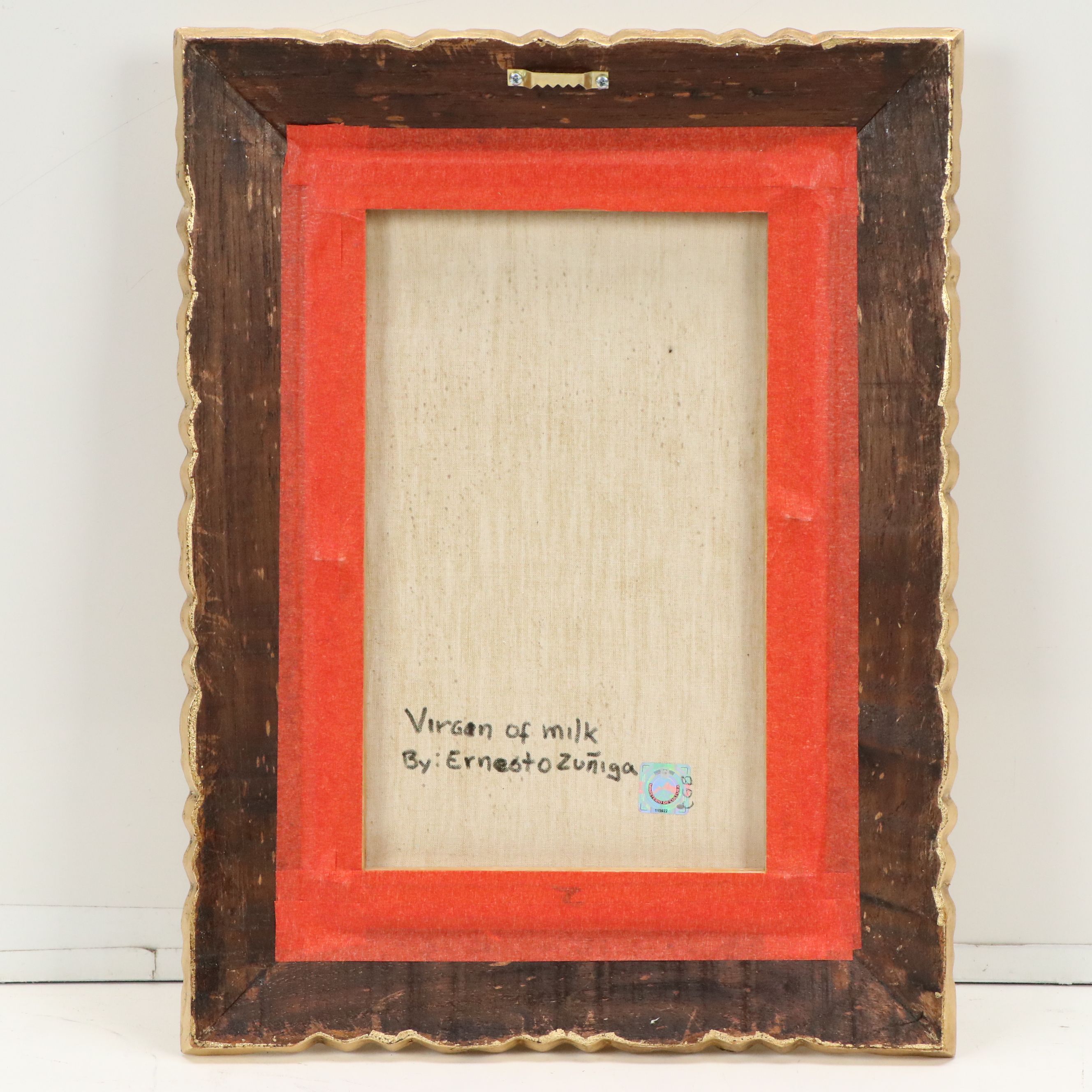 Ernesto Zúñiga Cuzco School Style Oil Painting "Virgin of Milk"