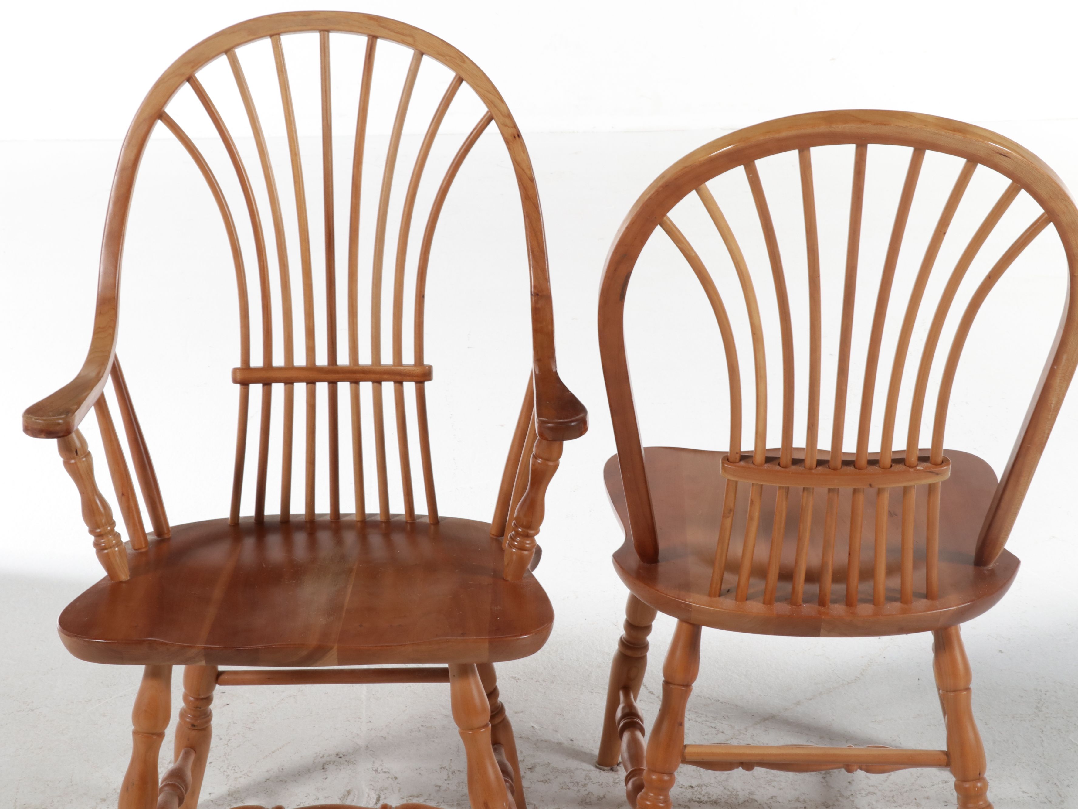 Colonial Revival Style Seven-Piece Cherry Dining Set, Late 20th Century