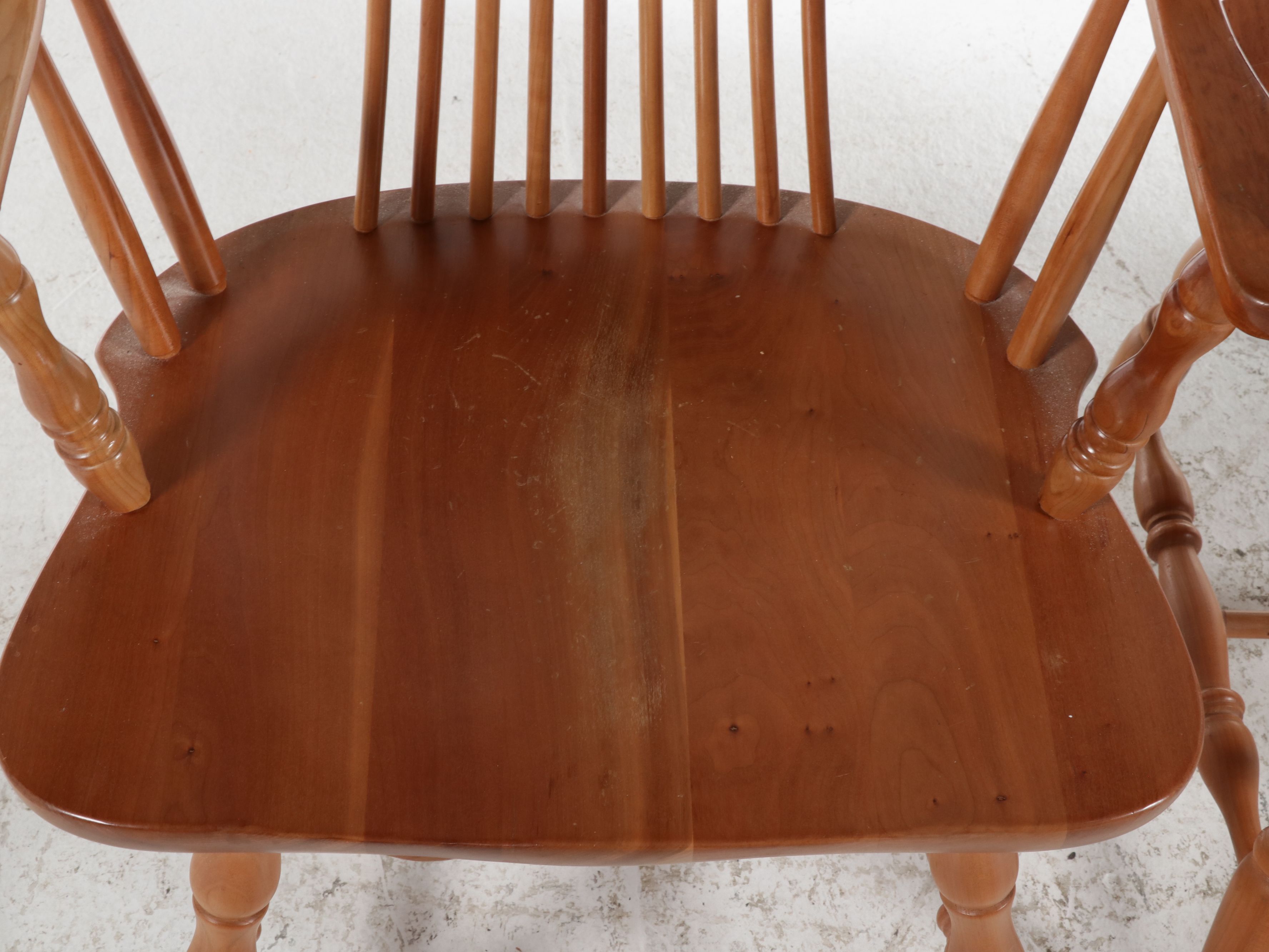 Colonial Revival Style Seven-Piece Cherry Dining Set, Late 20th Century