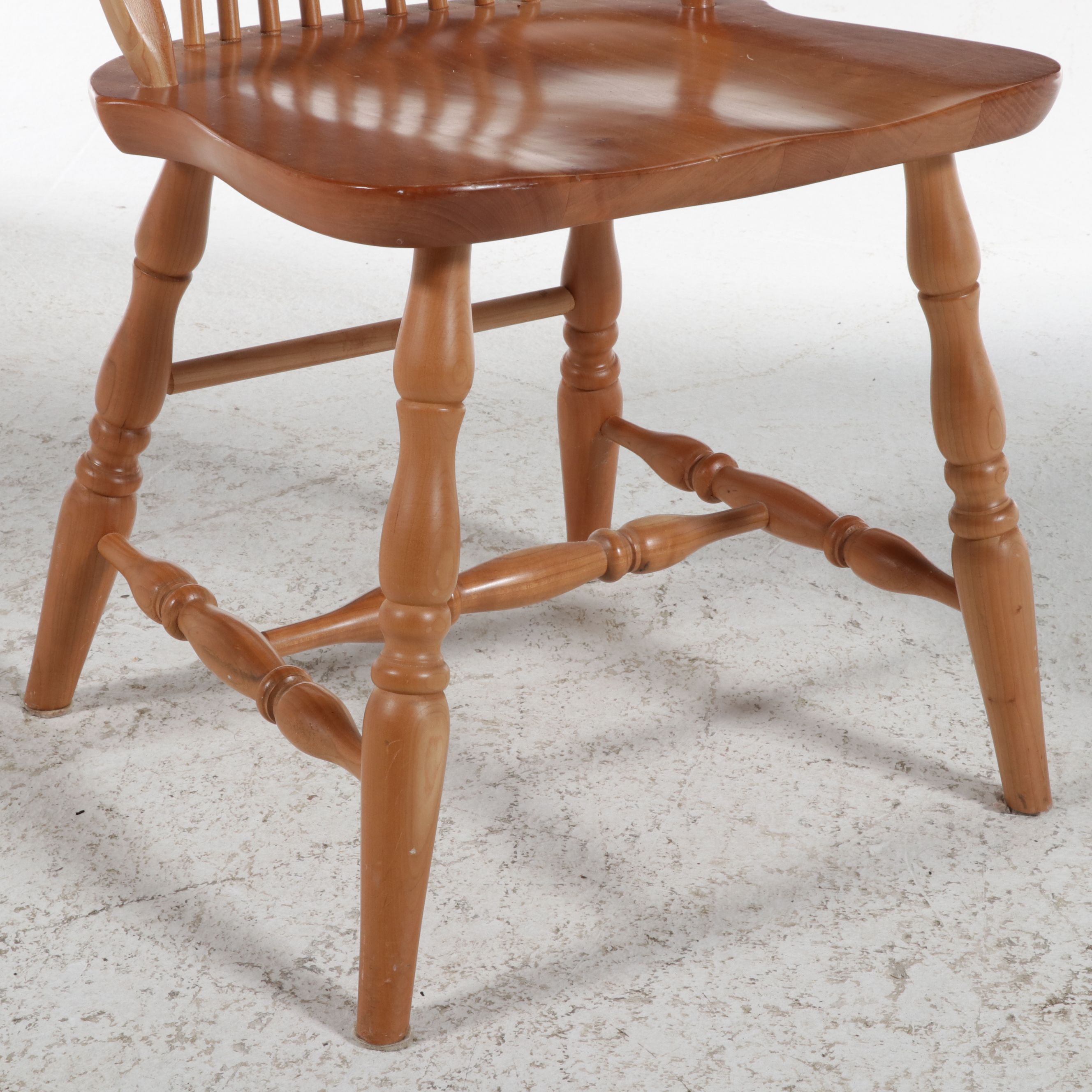 Colonial Revival Style Seven-Piece Cherry Dining Set, Late 20th Century