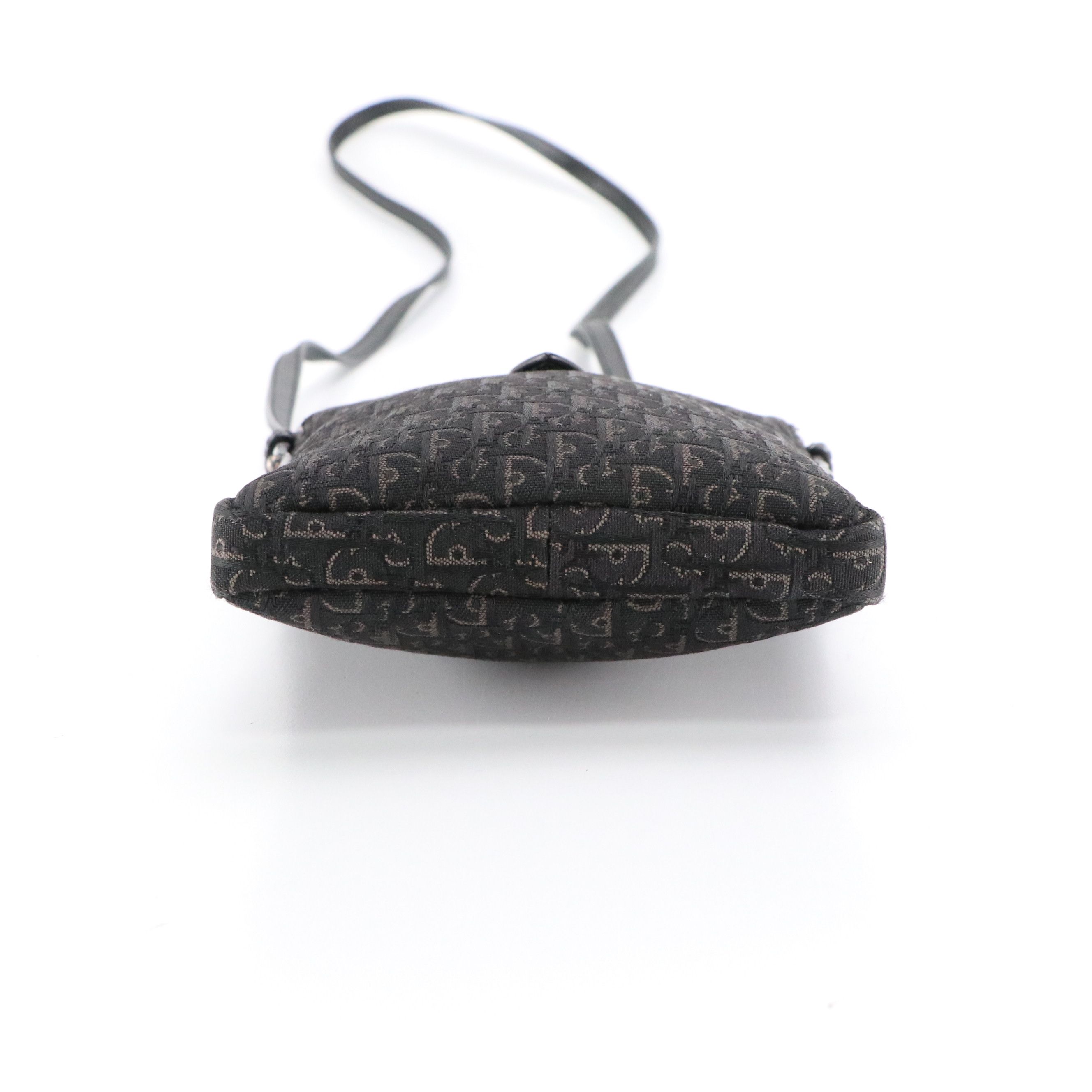 Christian Dior Trotter Jacquard Canvas and Black Leather Crossbody Bag