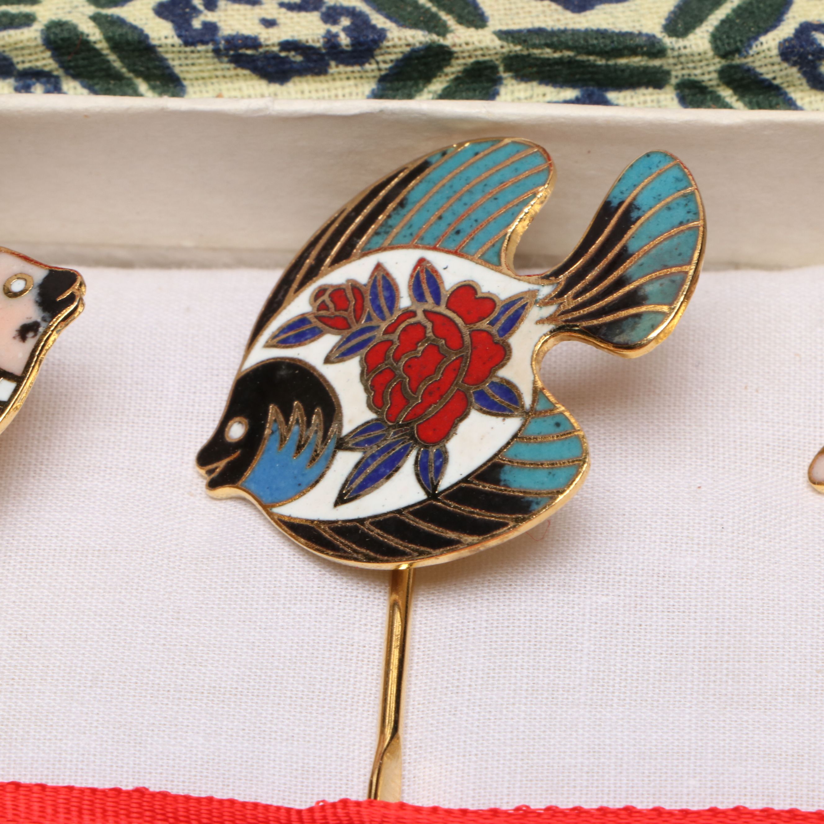 Cloisonné Enamel Fish Cocktail Stirrers