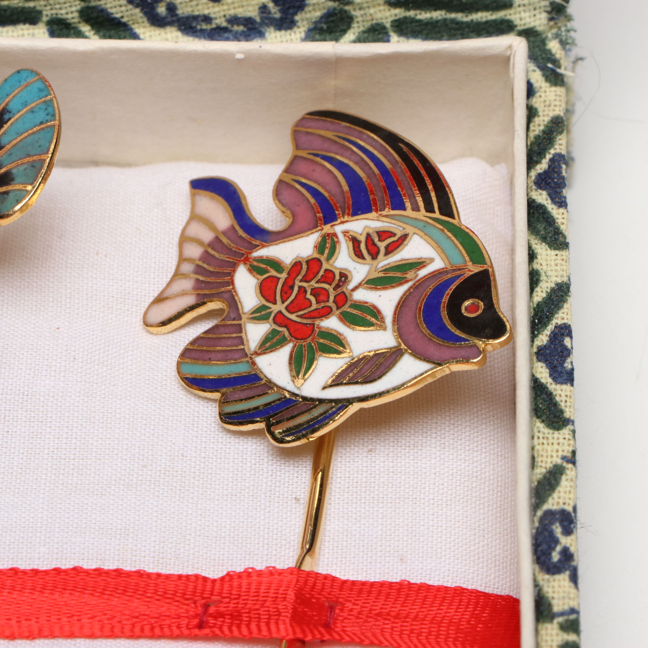 Cloisonné Enamel Fish Cocktail Stirrers