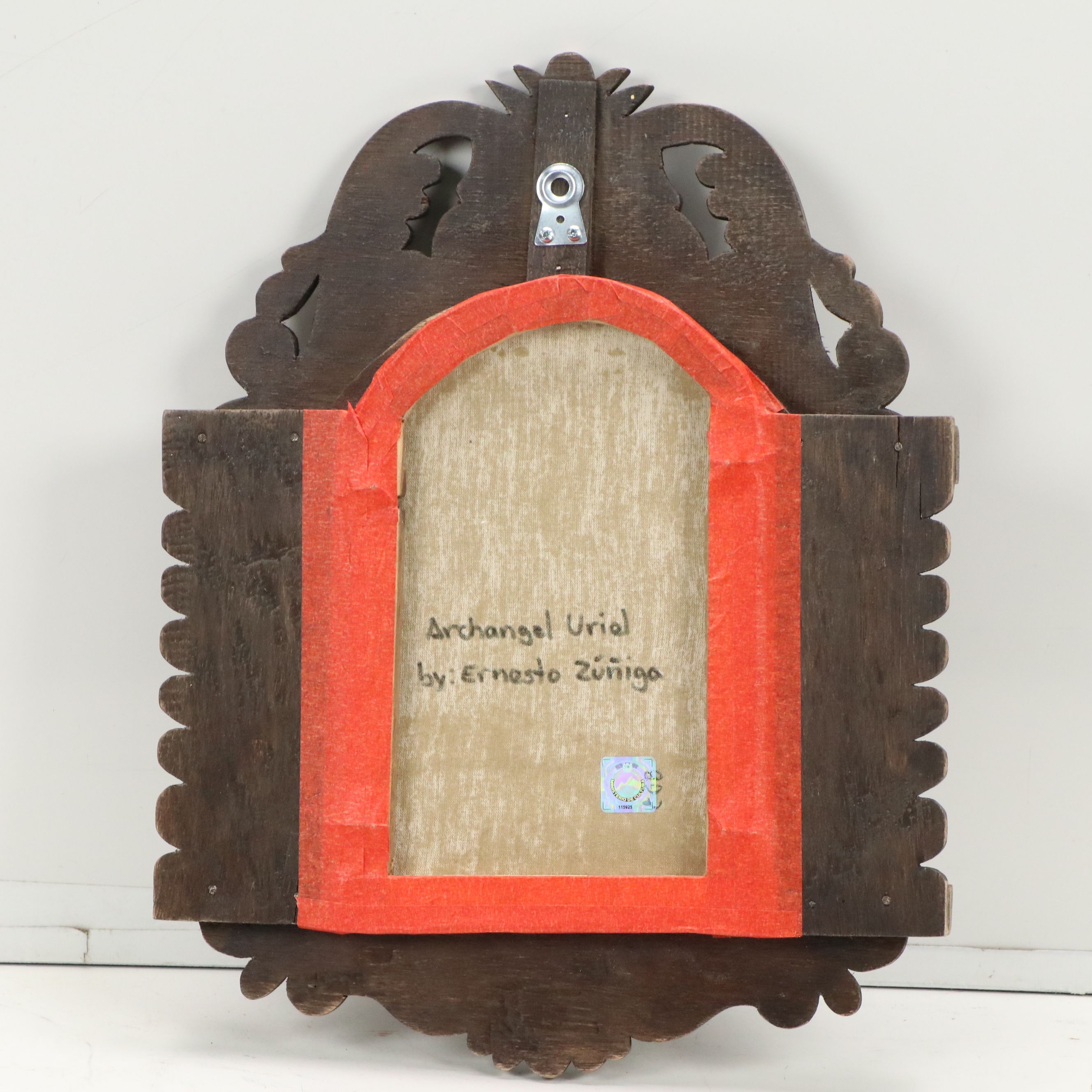 Ernesto Zúñiga Cuzco School Style Oil Painting "Archangel Uriel"