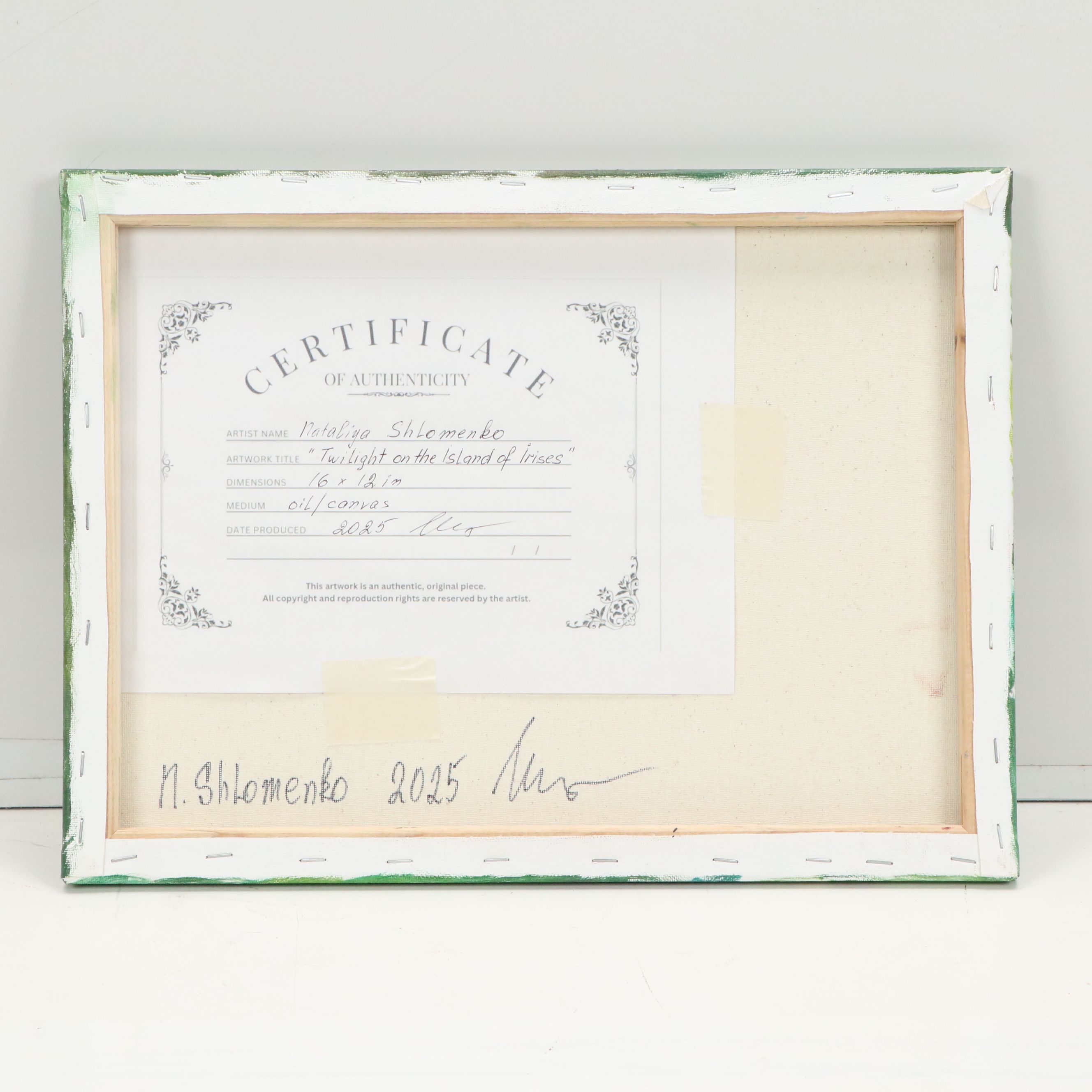 Nataliya Shlomenko Oil Painting "Twilight on the Island of Irises," 2025