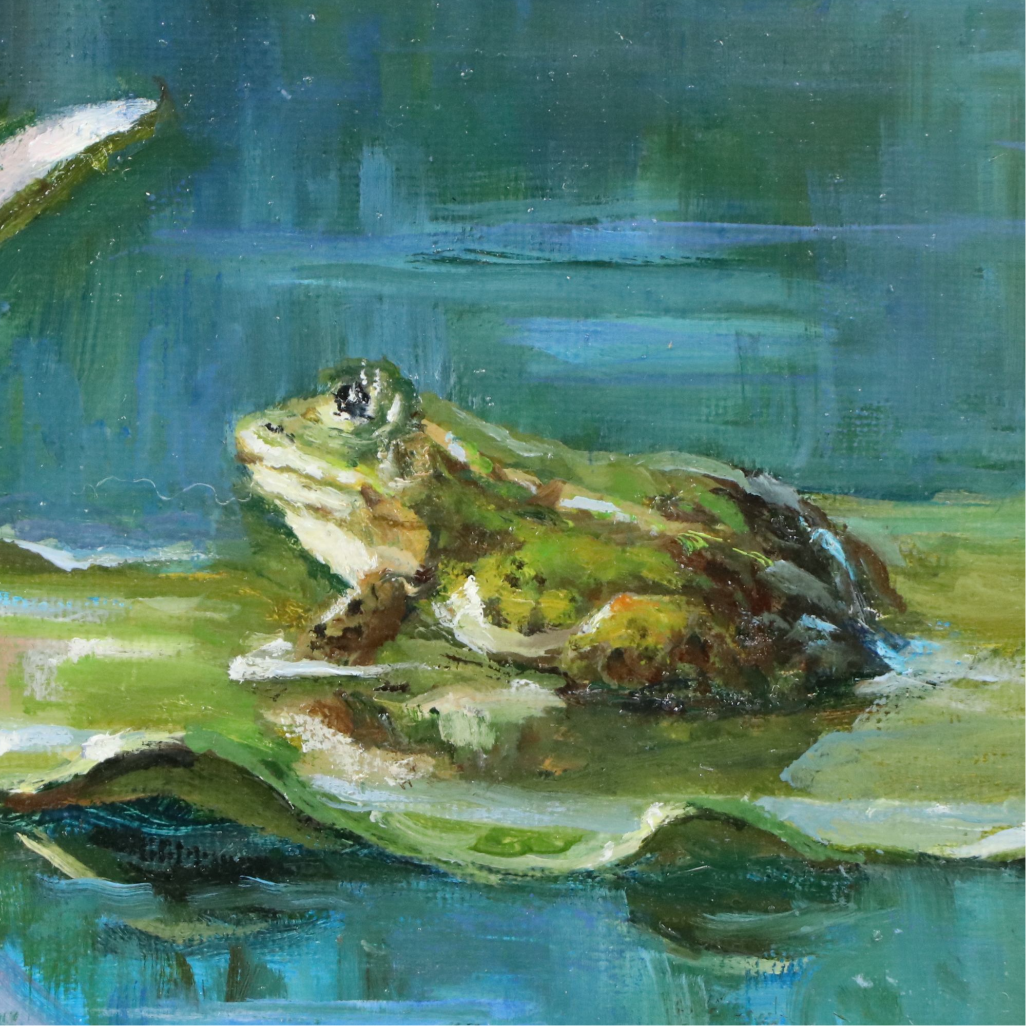 Nataliya Shlomenko Oil Painting "The Lily and the Frog," 2025