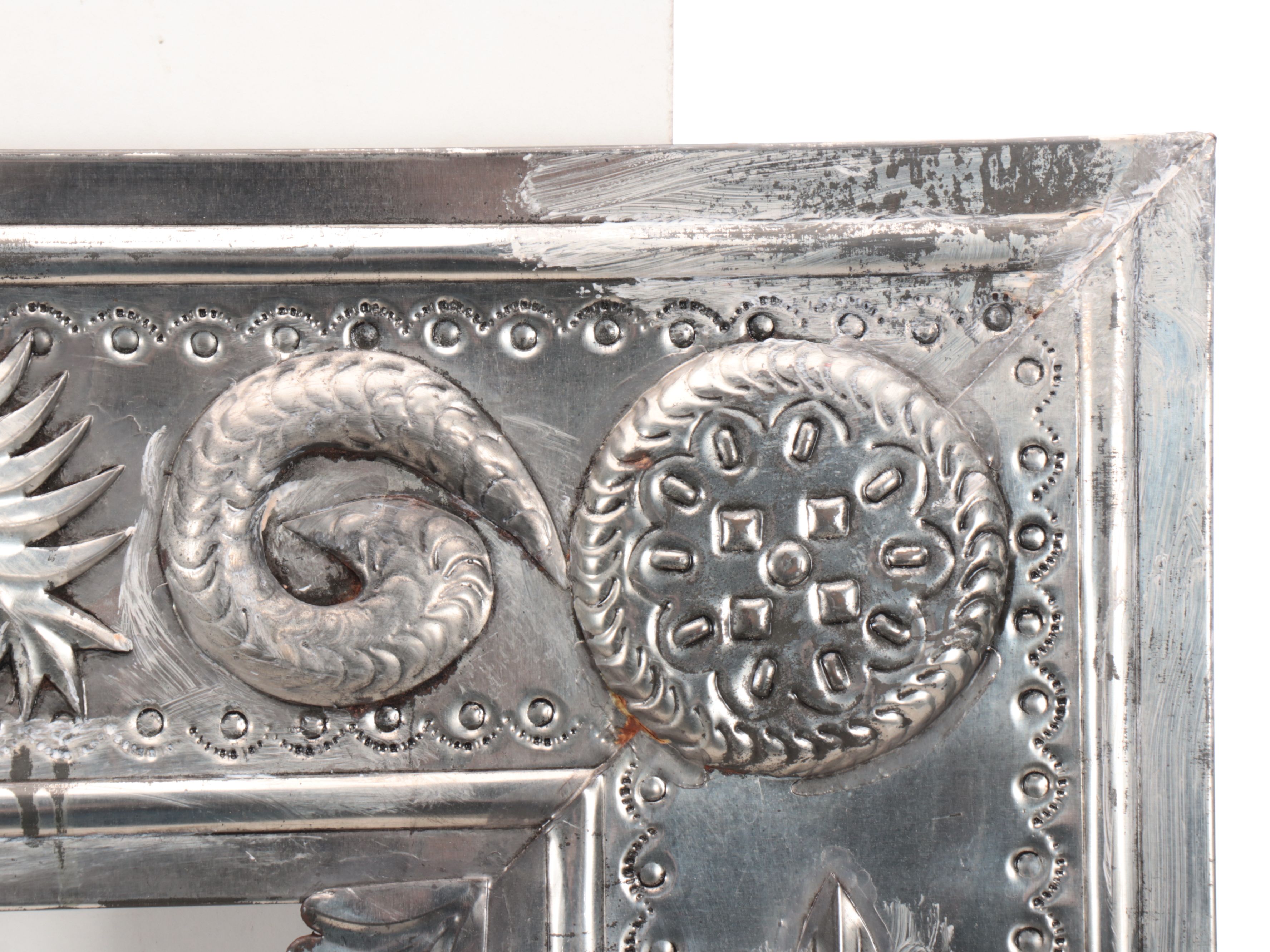 Mexican Embossed Silver Finish Metal Frame