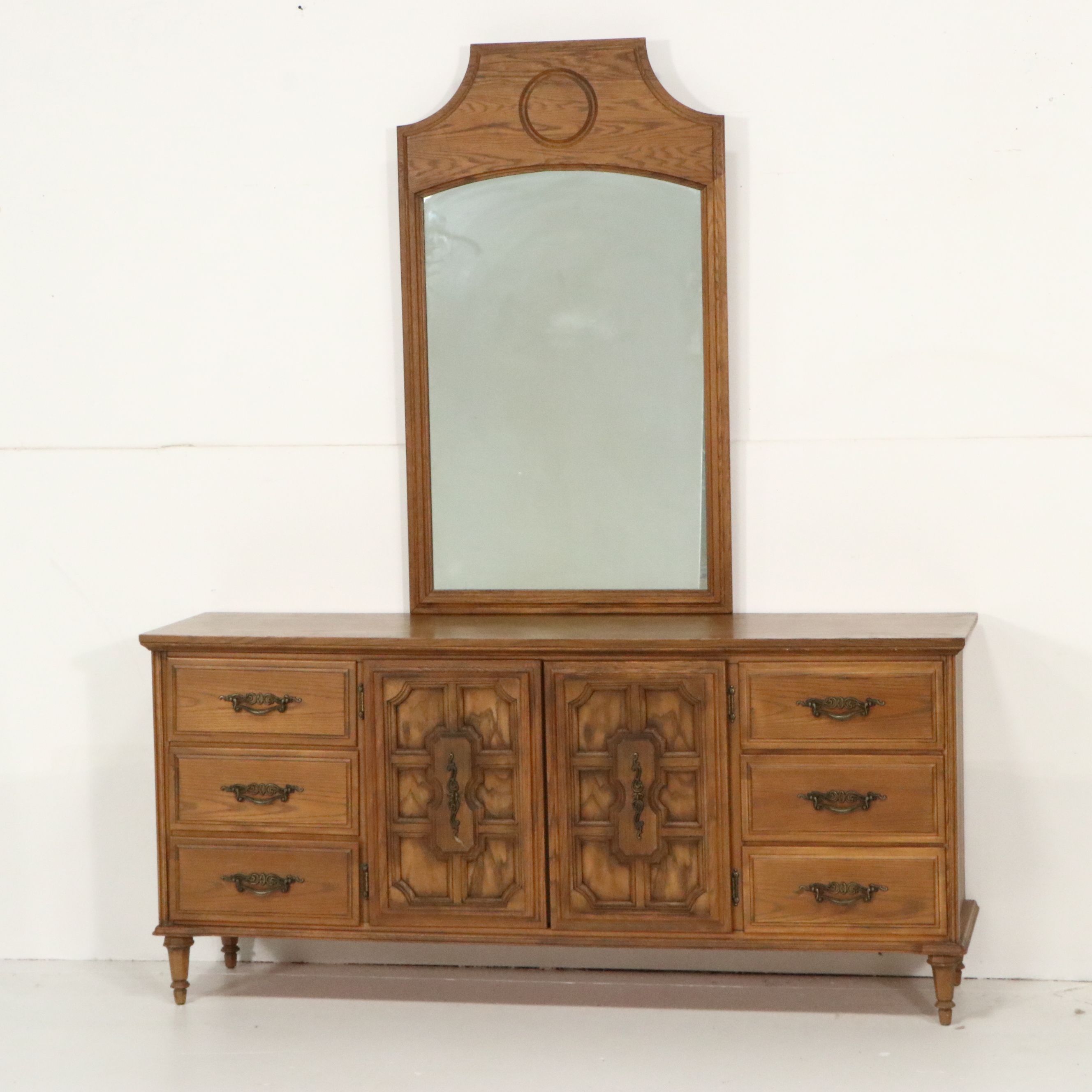 Mediterranean Revival Pecan Bedroom Suite, 1968