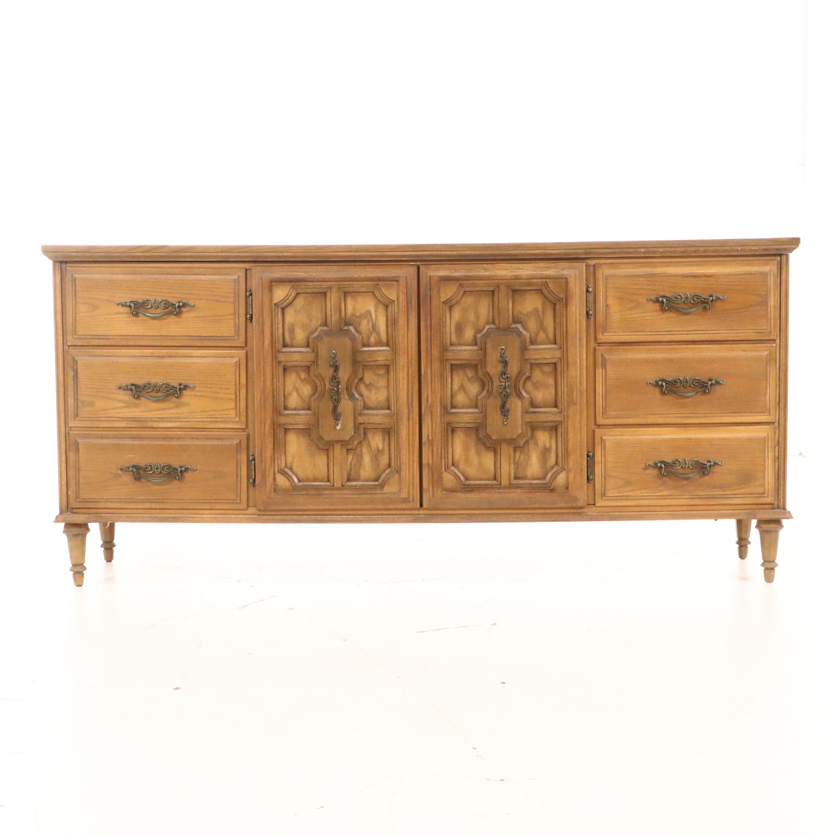 Mediterranean Revival Pecan Bedroom Suite, 1968