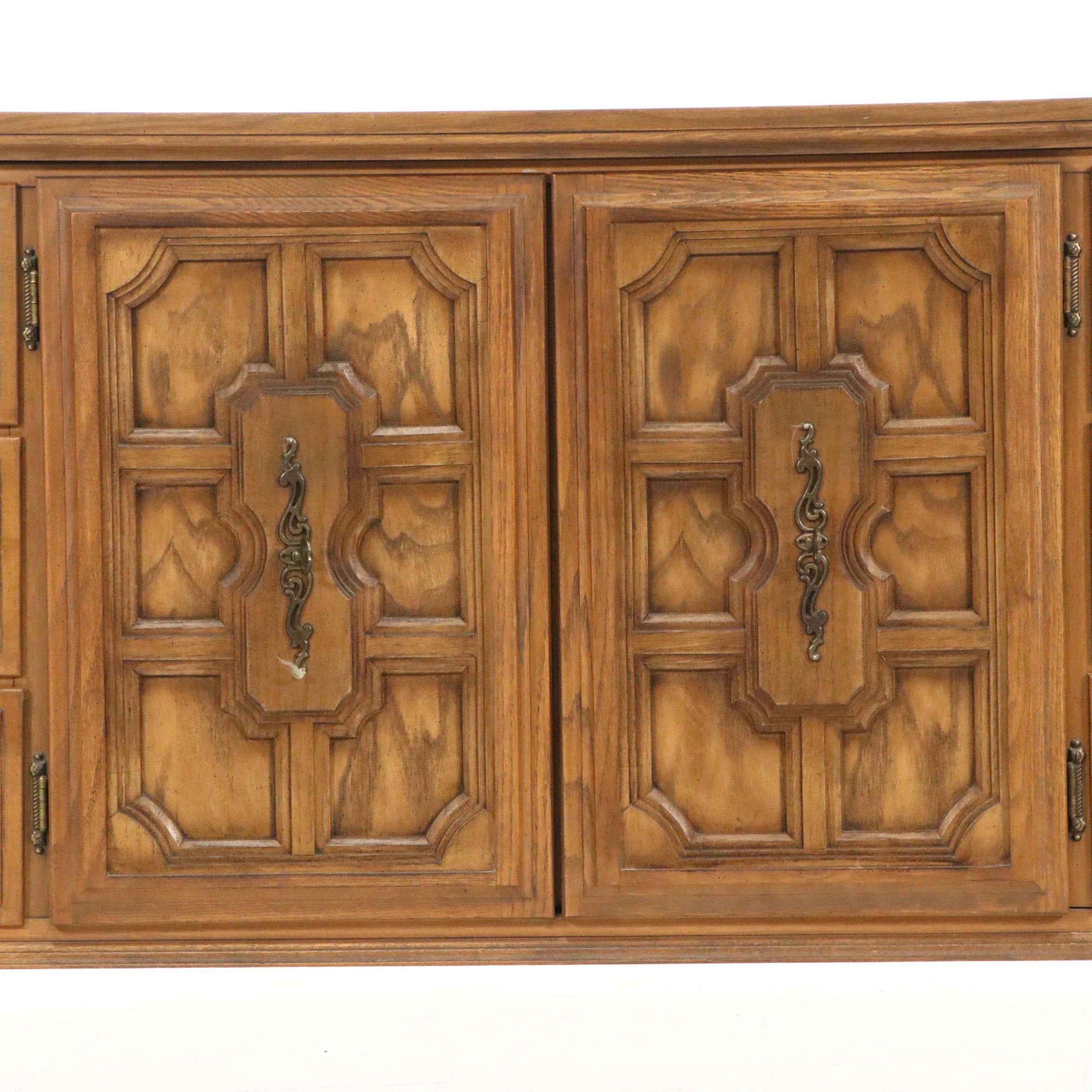 Mediterranean Revival Pecan Bedroom Suite, 1968