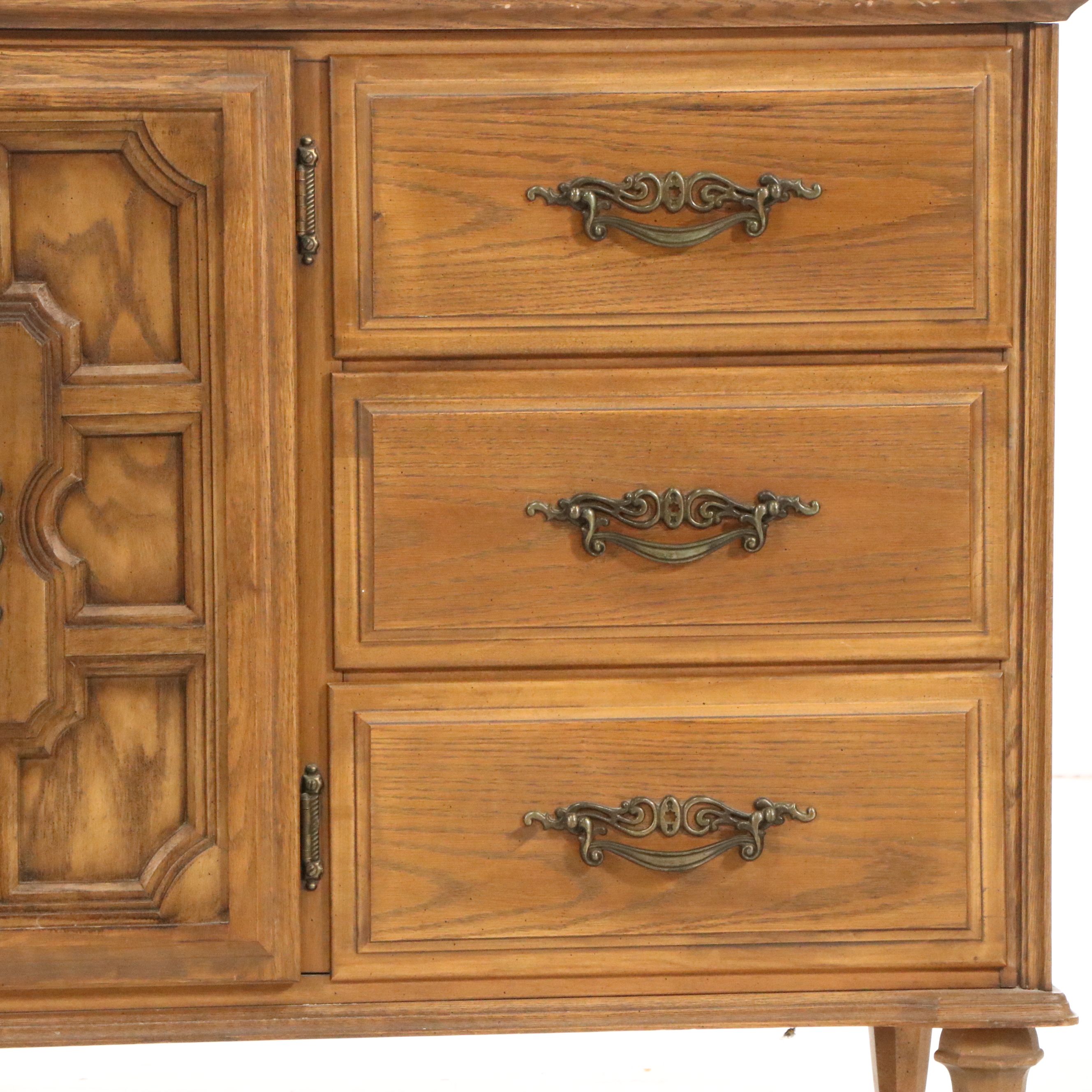 Mediterranean Revival Pecan Bedroom Suite, 1968