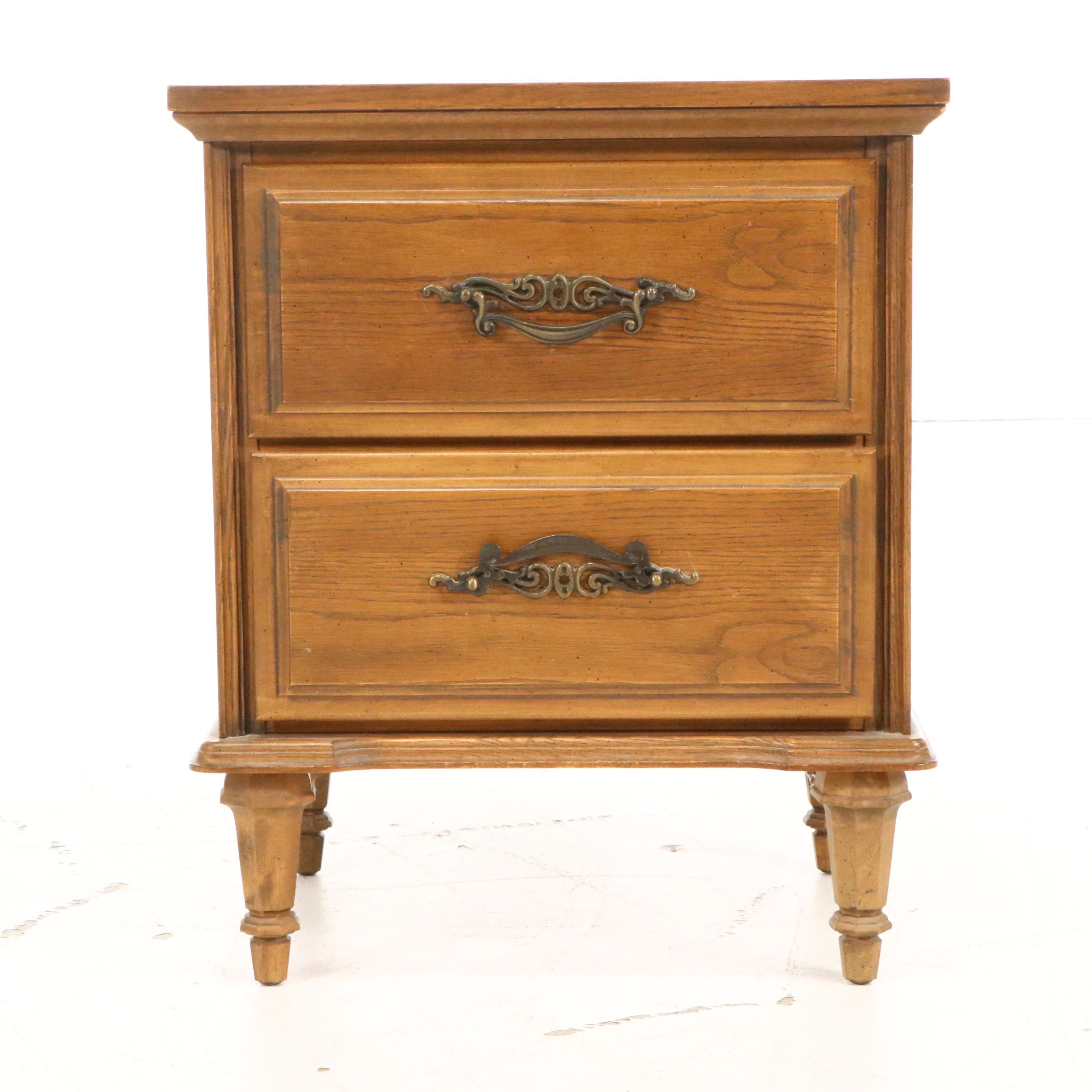 Mediterranean Revival Pecan Bedroom Suite, 1968