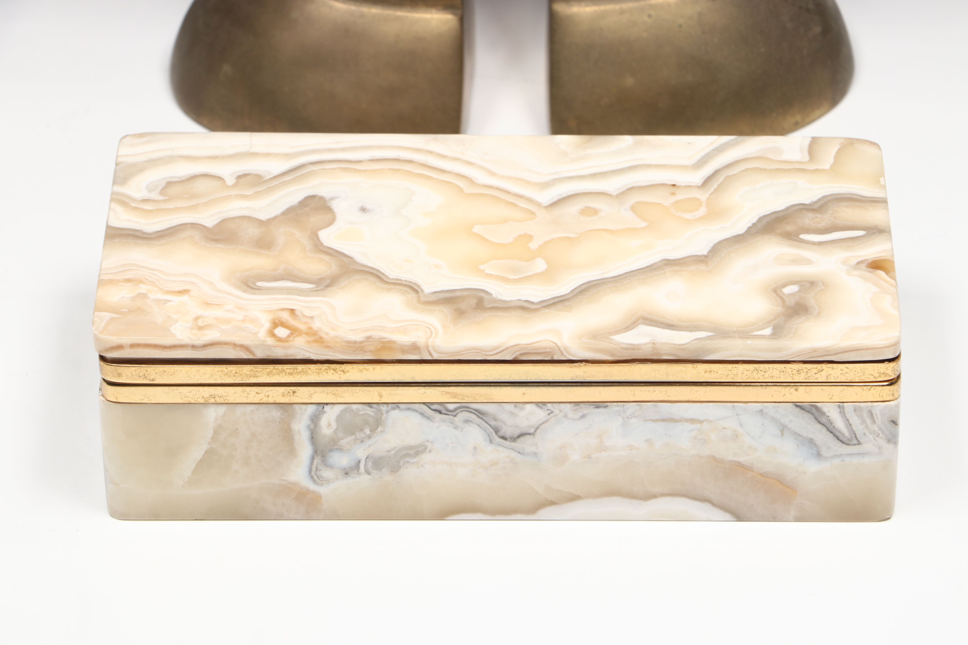 Marble Base Brass Pen Holder with Cross 10K Gold Filled Pen and Other Décor