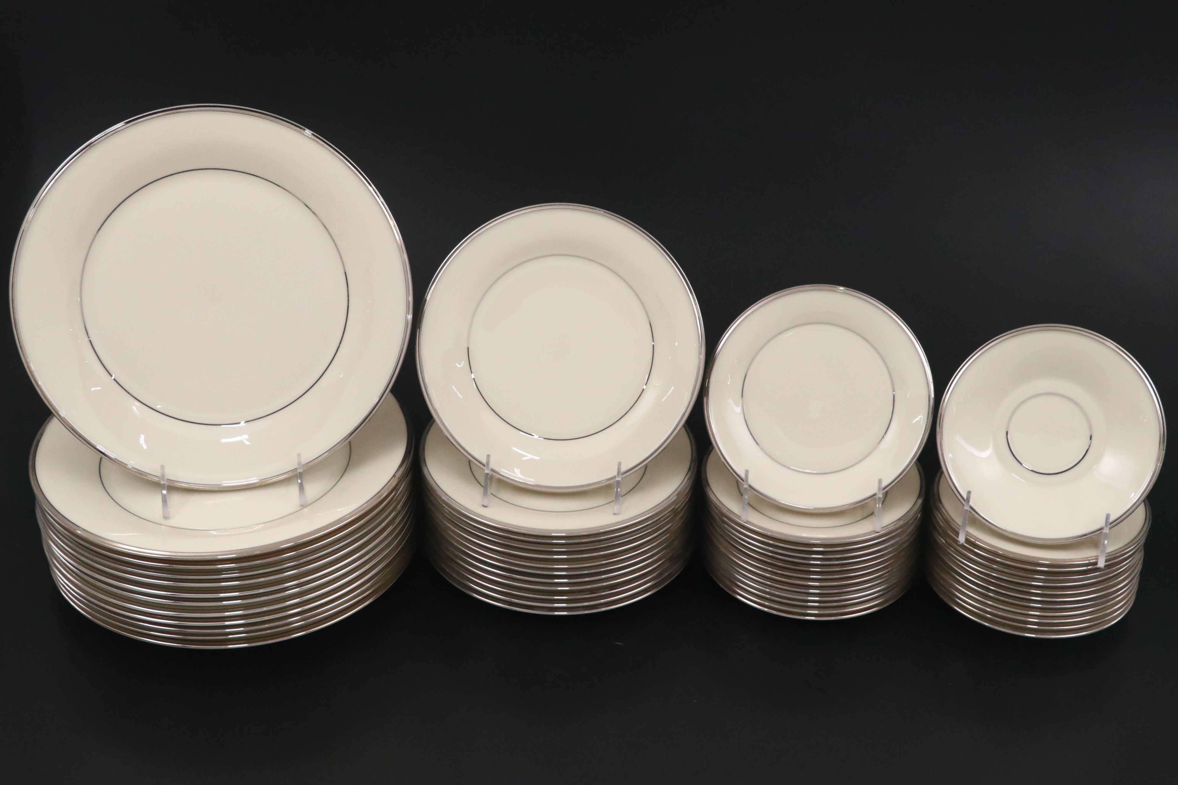 Lenox "Solitaire" Bone China Dinnerware with "Moonspun" Stemware