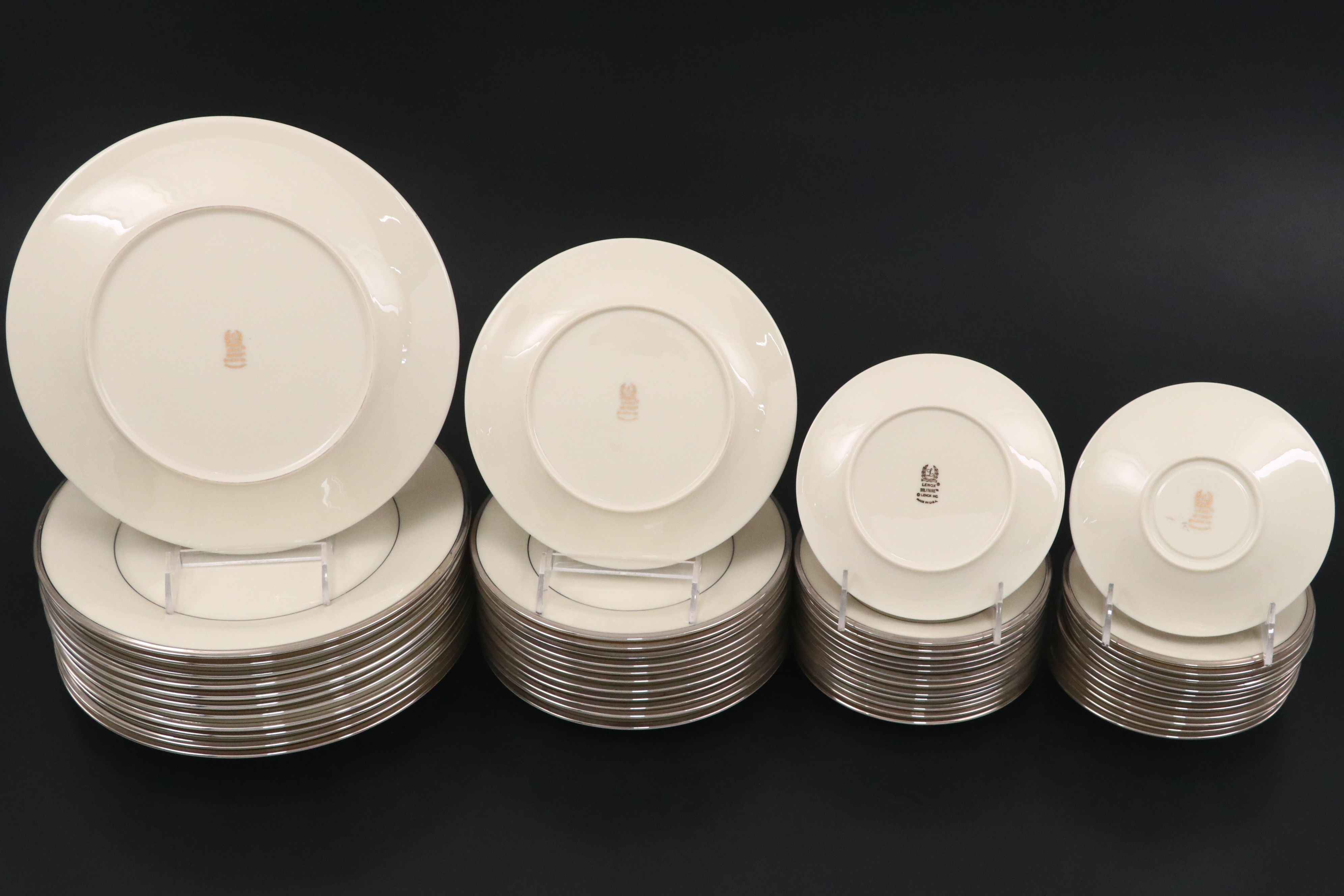 Lenox "Solitaire" Bone China Dinnerware with "Moonspun" Stemware