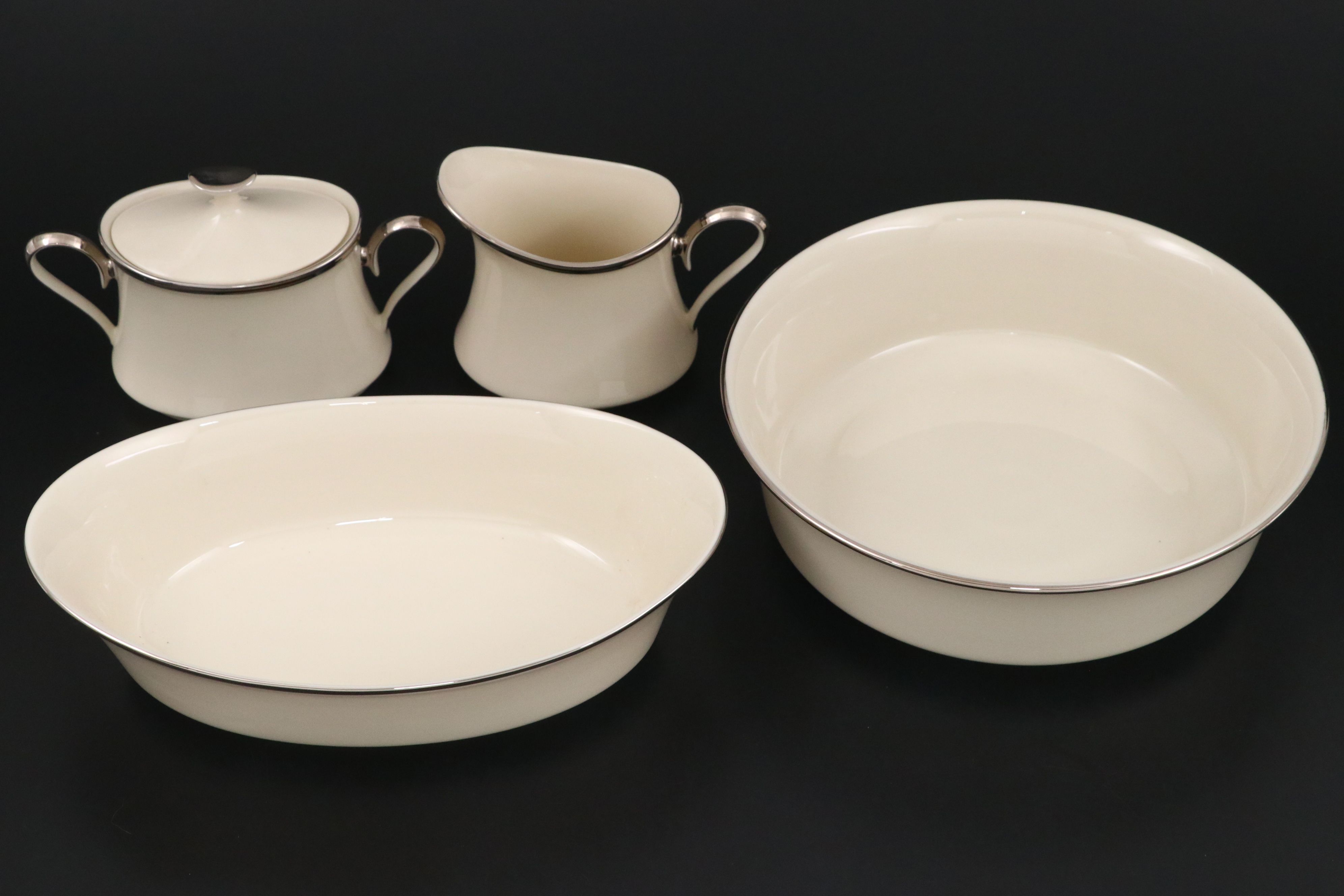 Lenox "Solitaire" Bone China Dinnerware with "Moonspun" Stemware