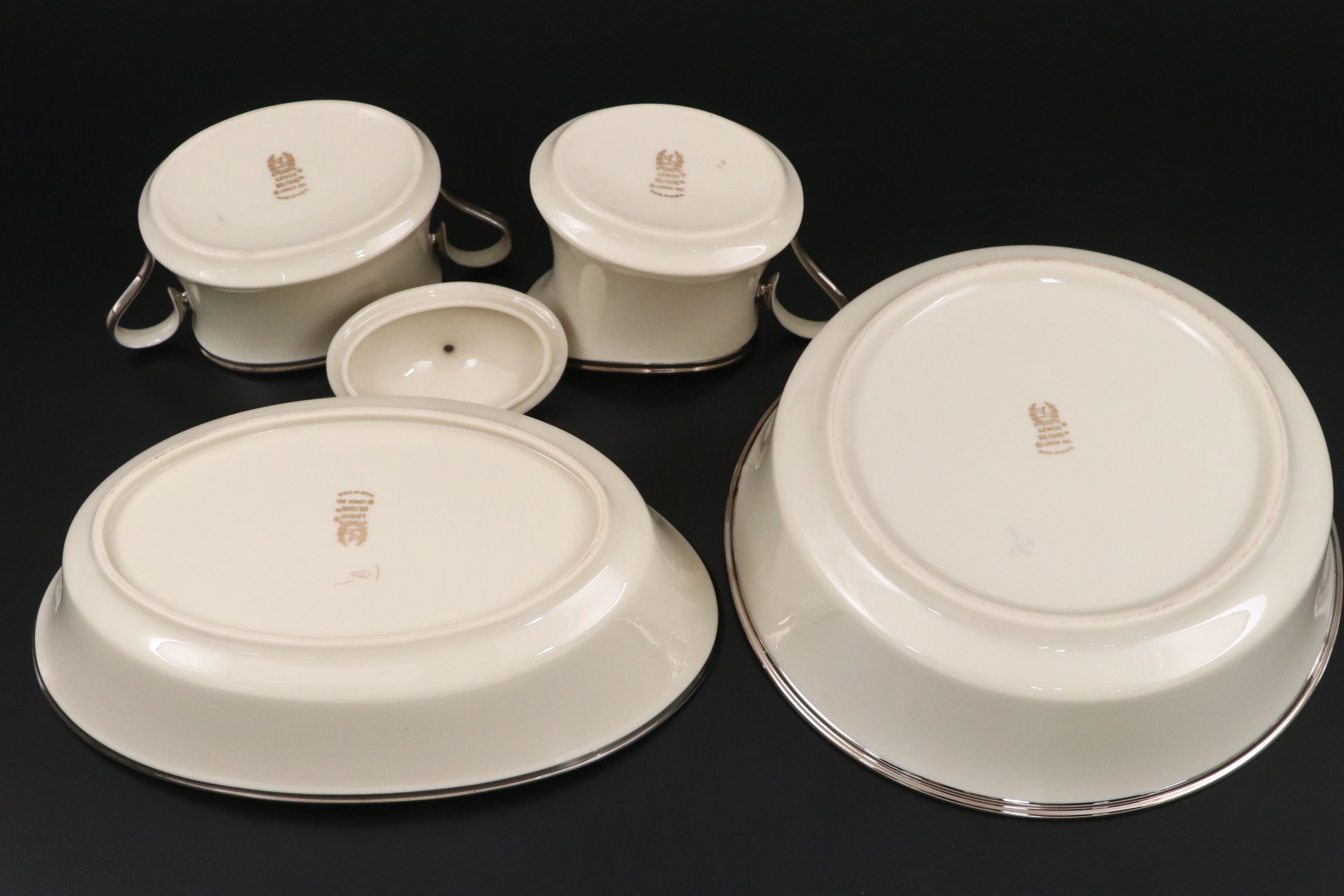 Lenox "Solitaire" Bone China Dinnerware with "Moonspun" Stemware