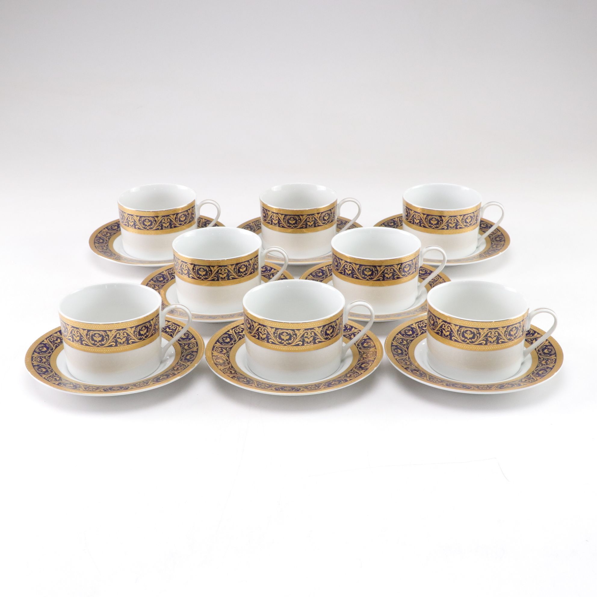 Sorelle "SZE9" Gold and Cobalt Blue Porcelain Dinnerware Set