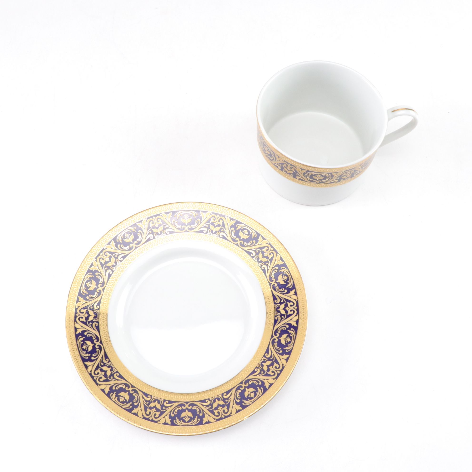 Sorelle "SZE9" Gold and Cobalt Blue Porcelain Dinnerware Set
