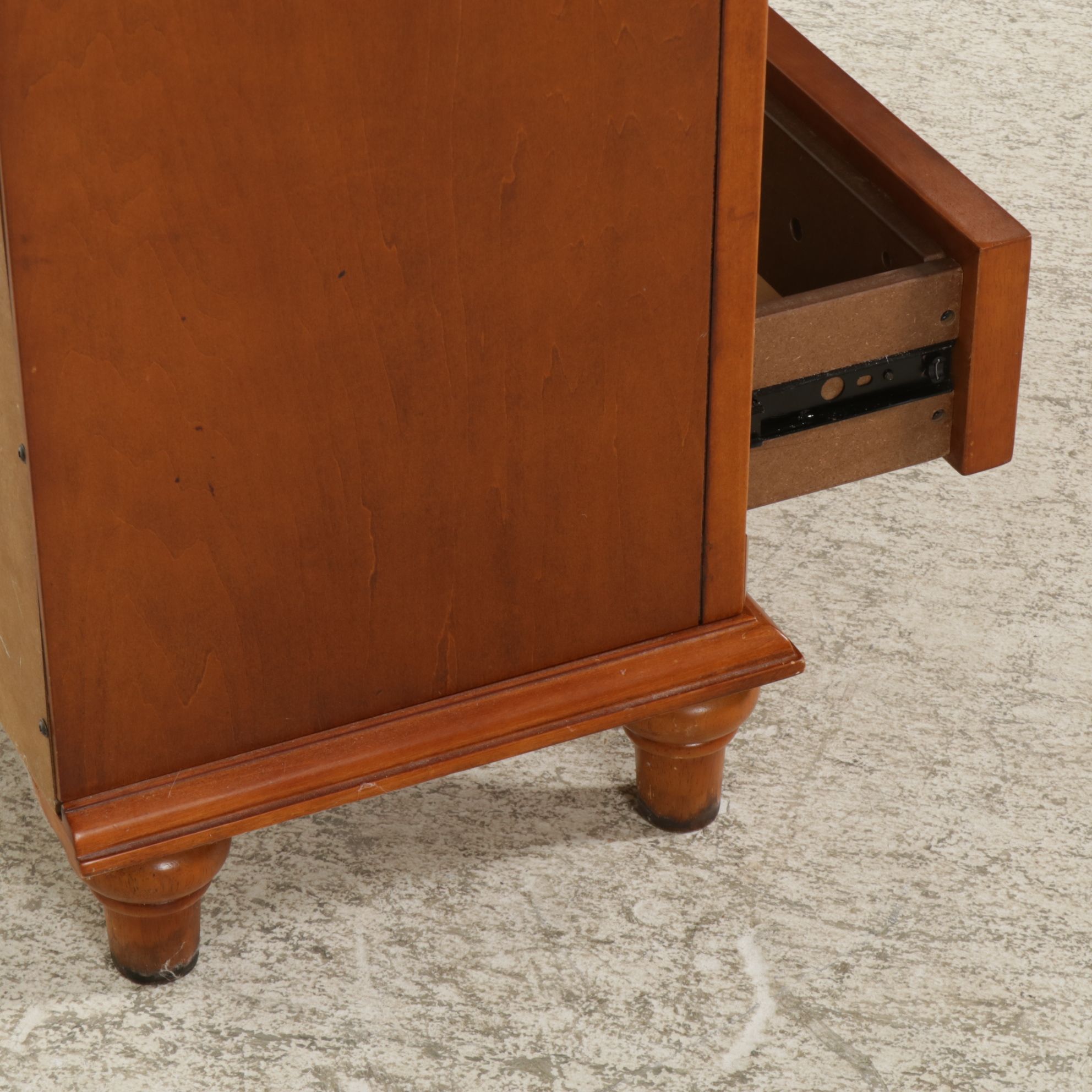 Cherry Finished Cabinet with Louvered Doors