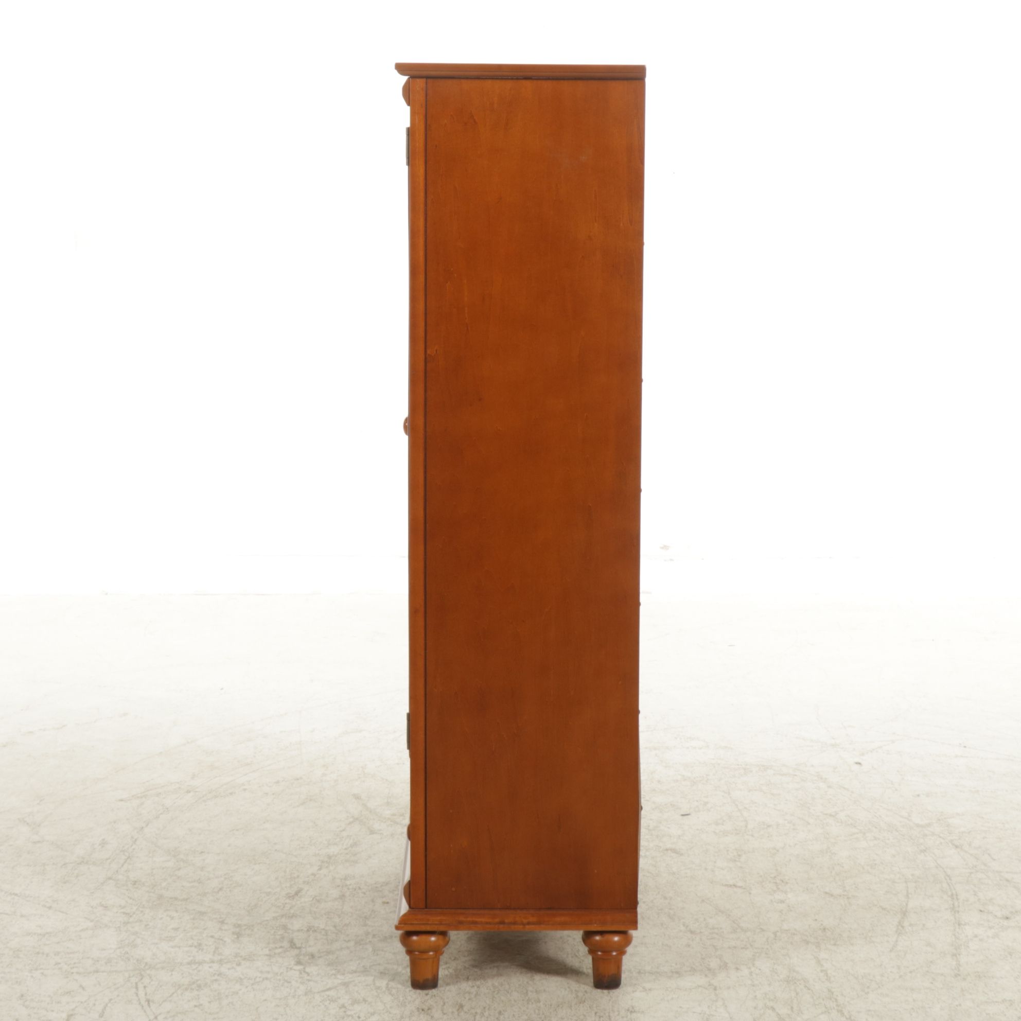 Cherry Finished Cabinet with Louvered Doors