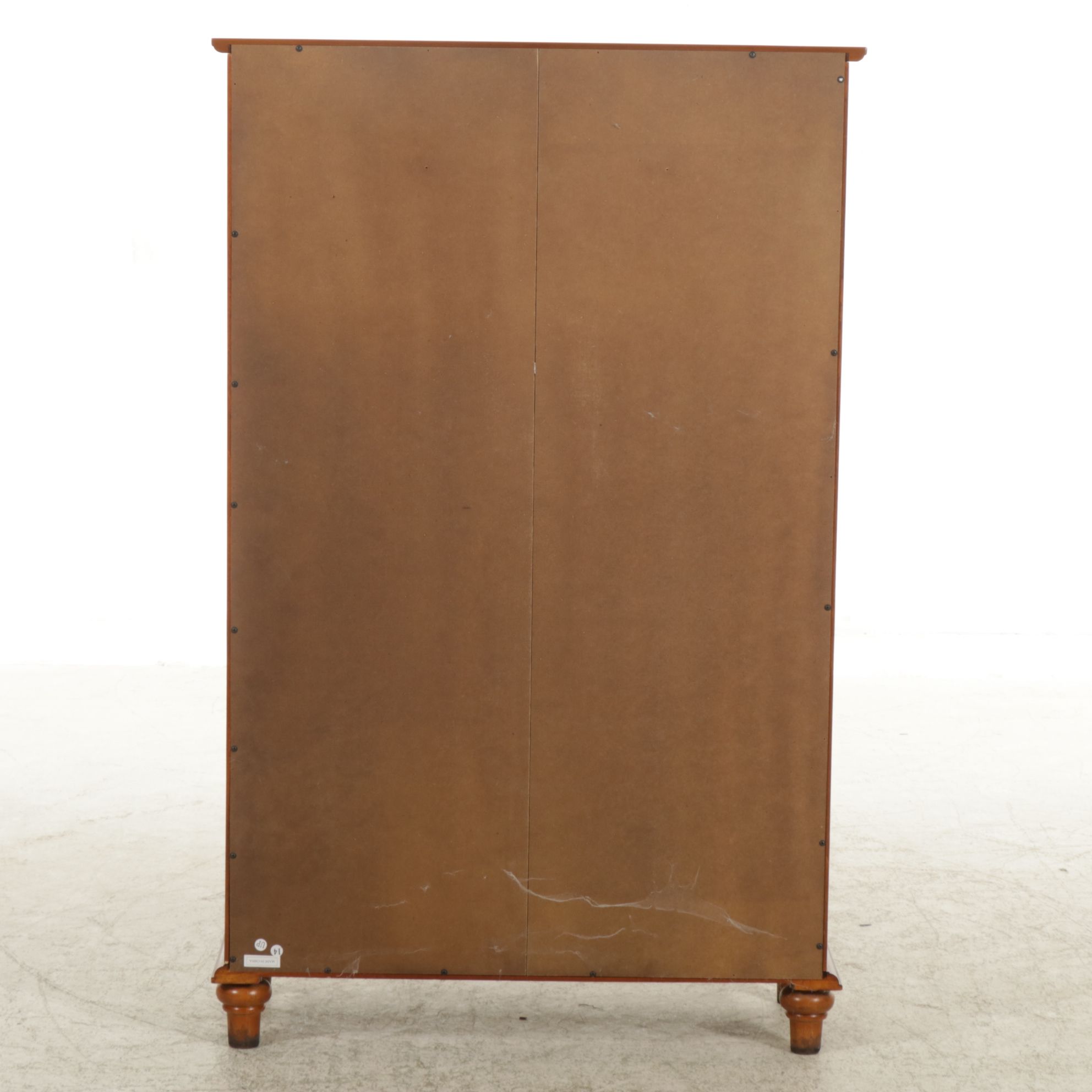 Cherry Finished Cabinet with Louvered Doors