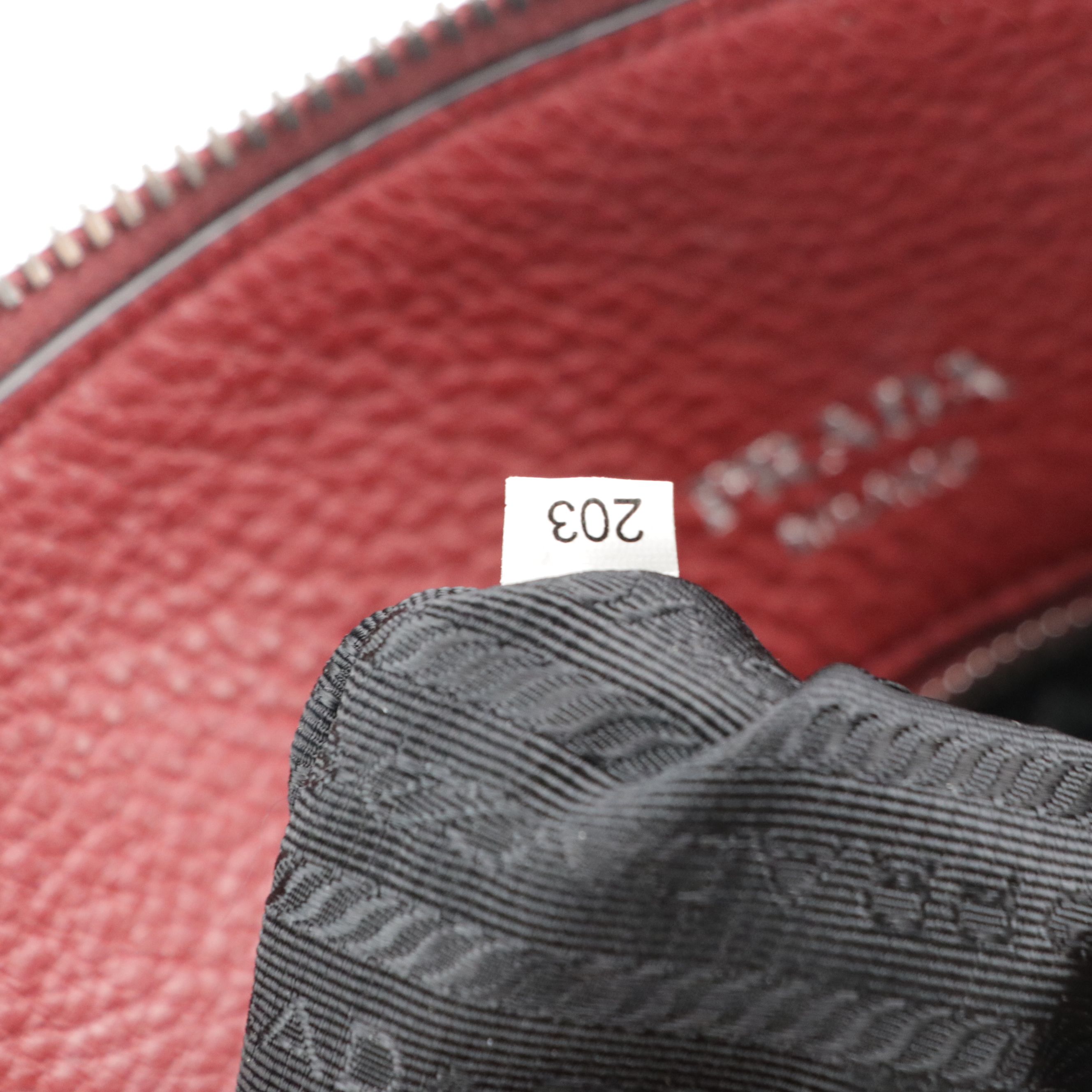 Prada Vitello Phenix Leather Convertible Zip Tote in Rubino