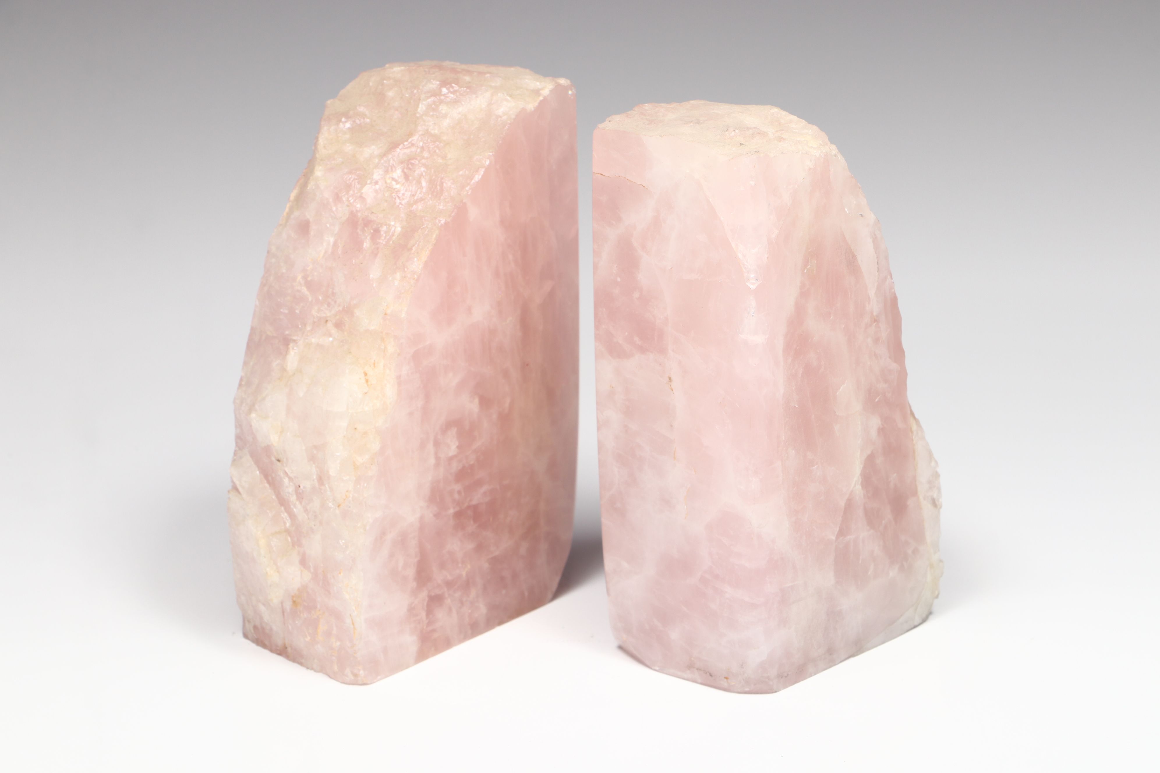 Marble Base Brass Pen Holder with Rose Quartz Bookends and Green Resin Box