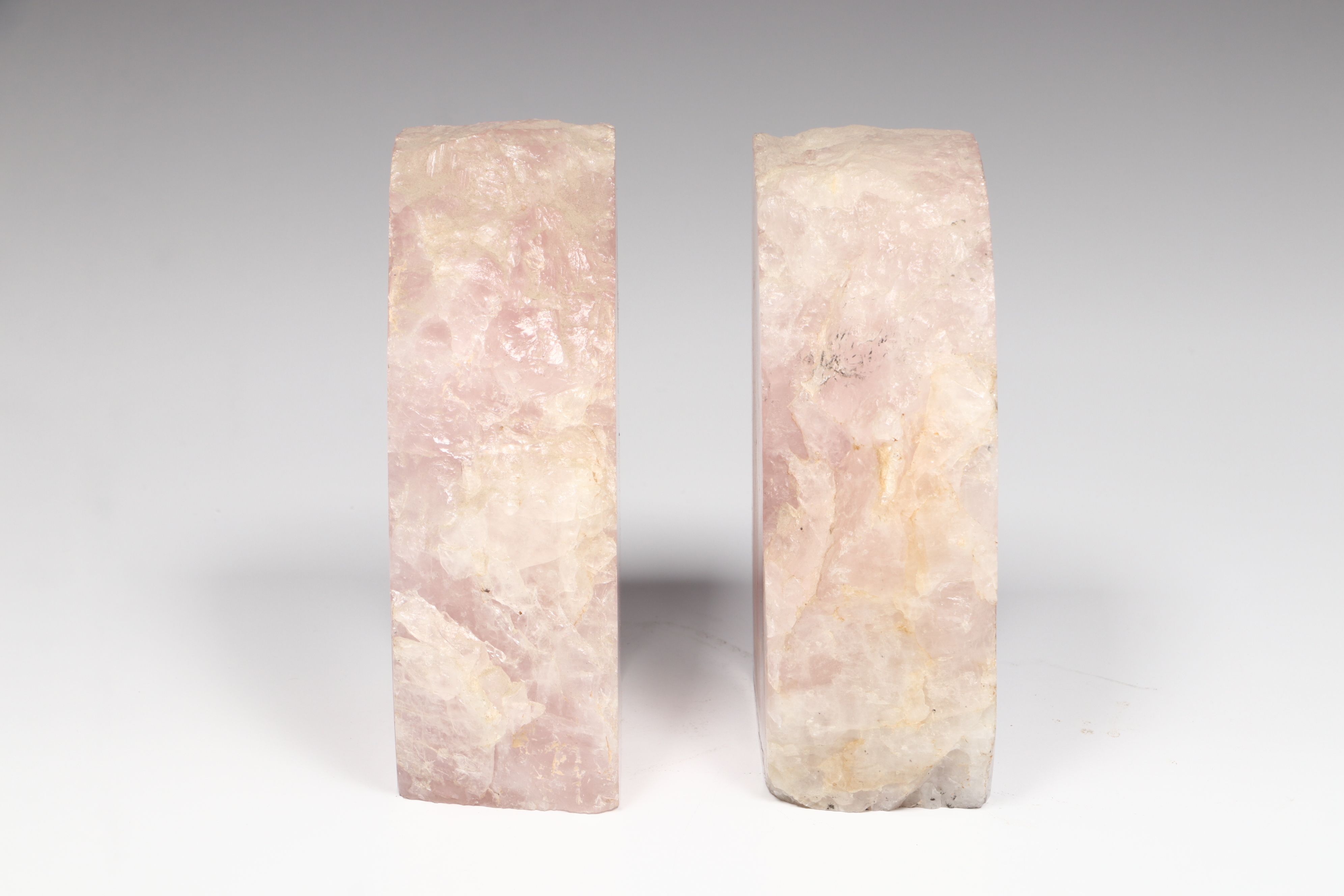 Marble Base Brass Pen Holder with Rose Quartz Bookends and Green Resin Box