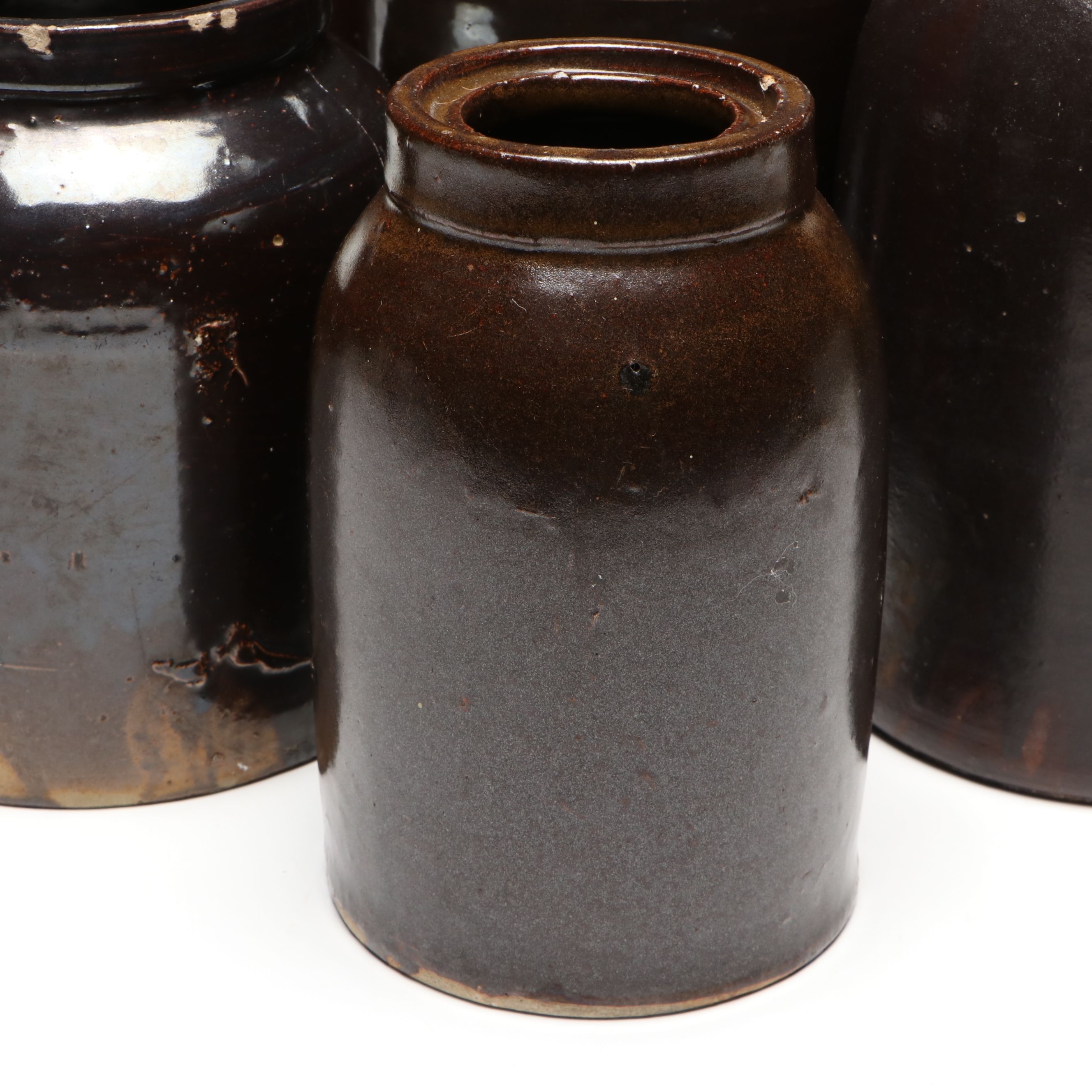 American Redware Pottery Jars, 19th Century