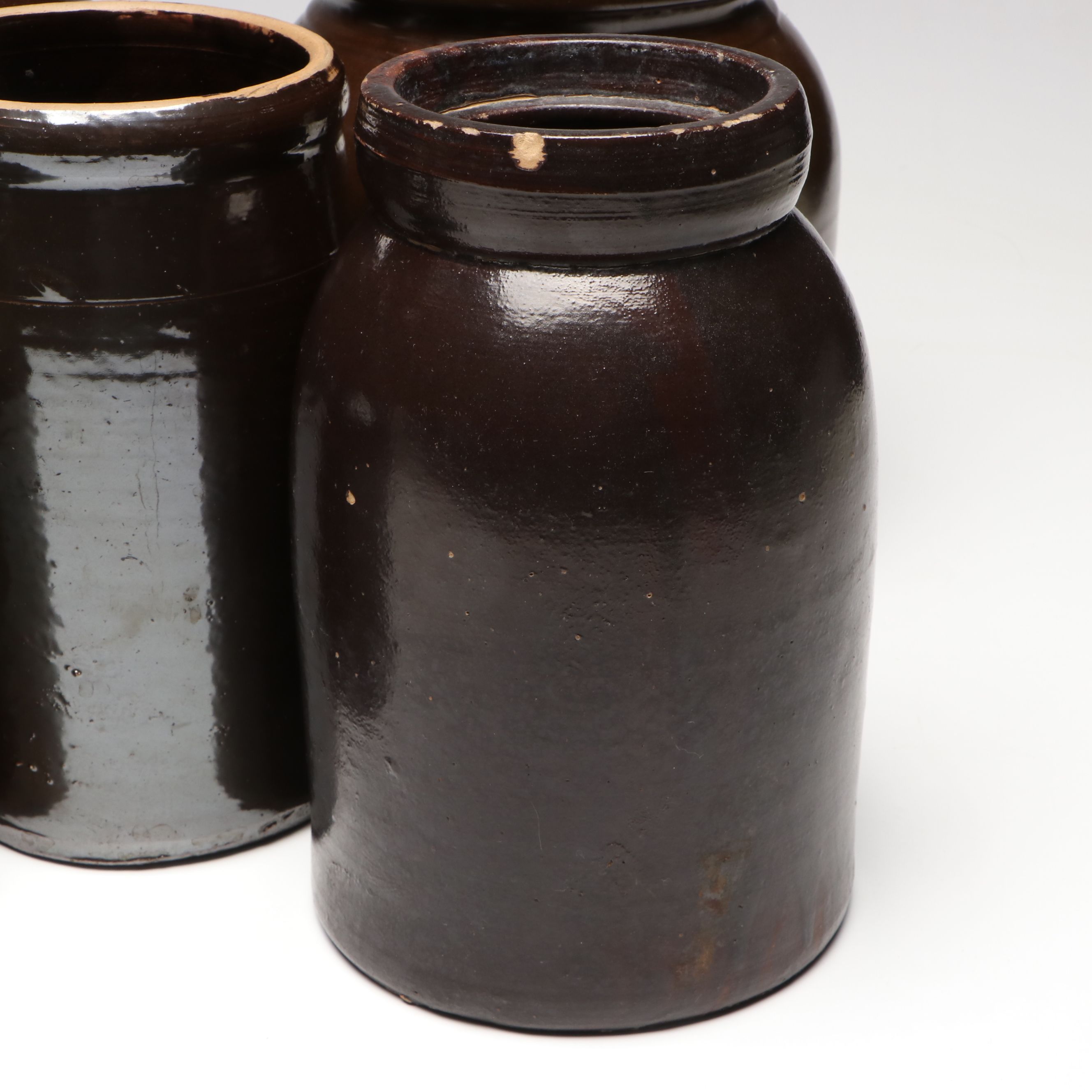 American Redware Pottery Jars, 19th Century