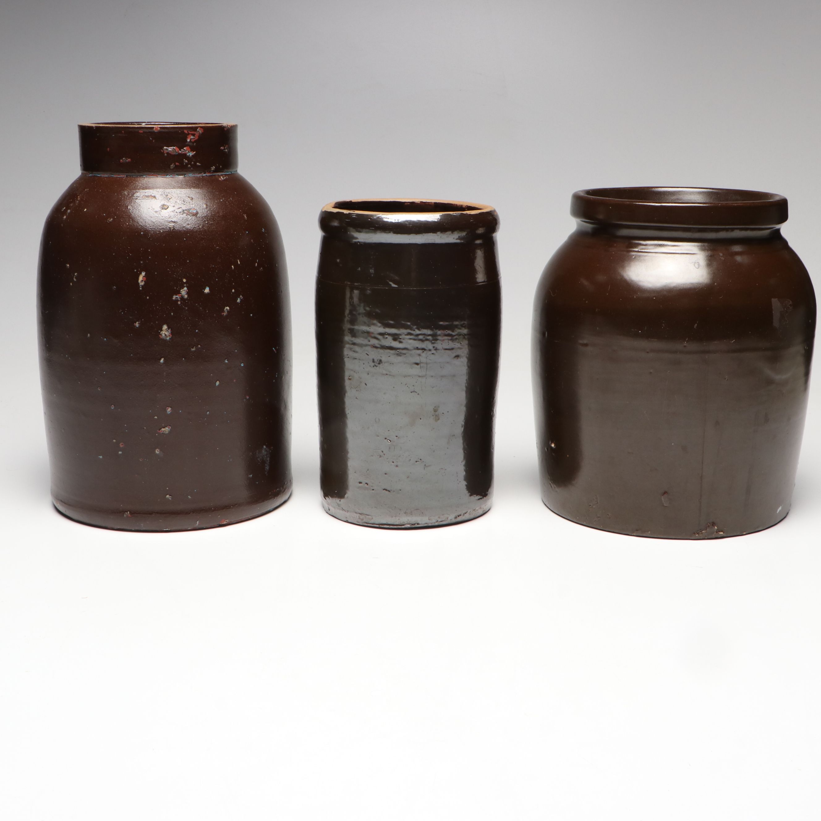 American Redware Pottery Jars, 19th Century