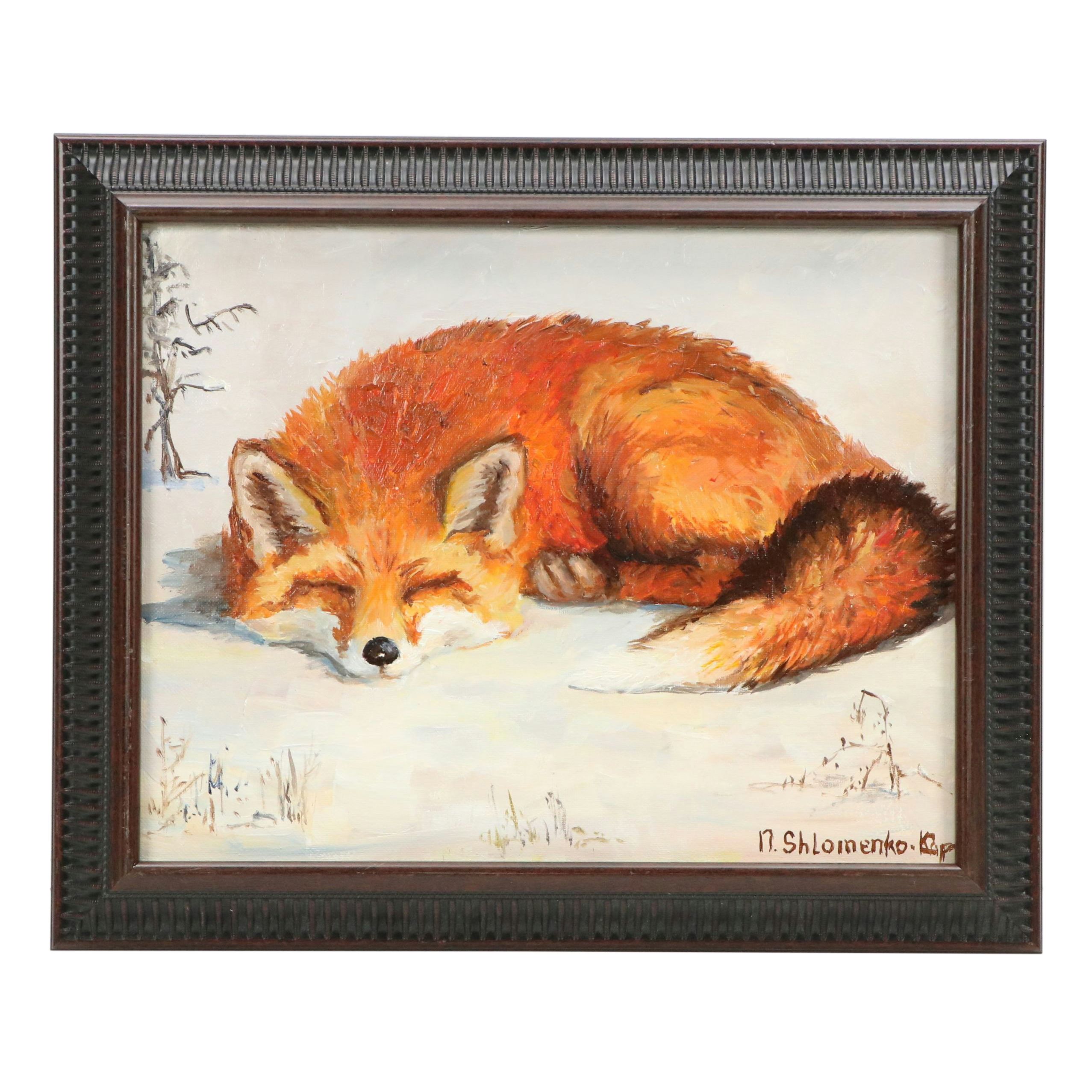 Nataliya Shlomenko Oil Painting "Red Fox," 2025