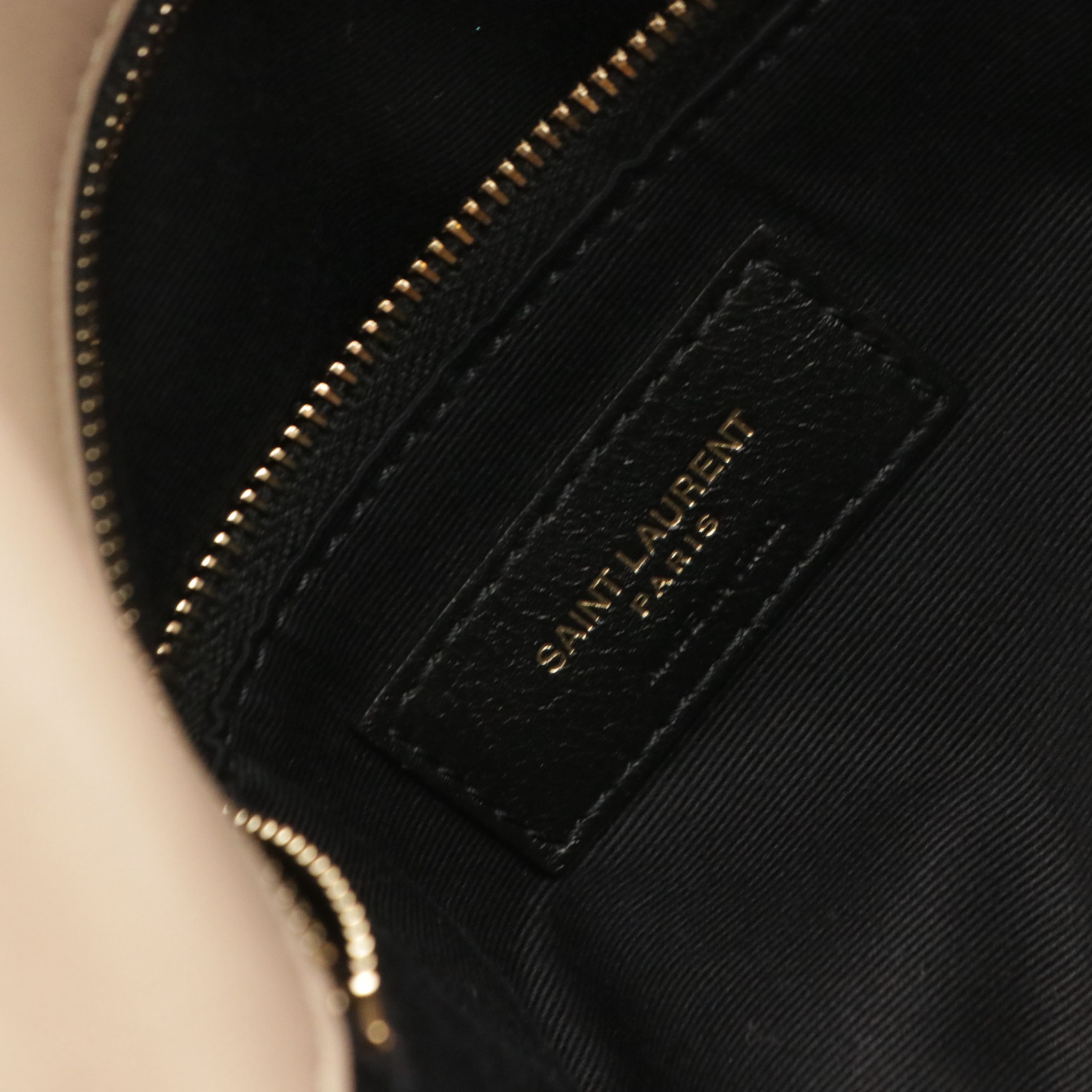 Saint Laurent Loulou Toy Puffer Chain Strap Bag in Beige Quilted Lambskin