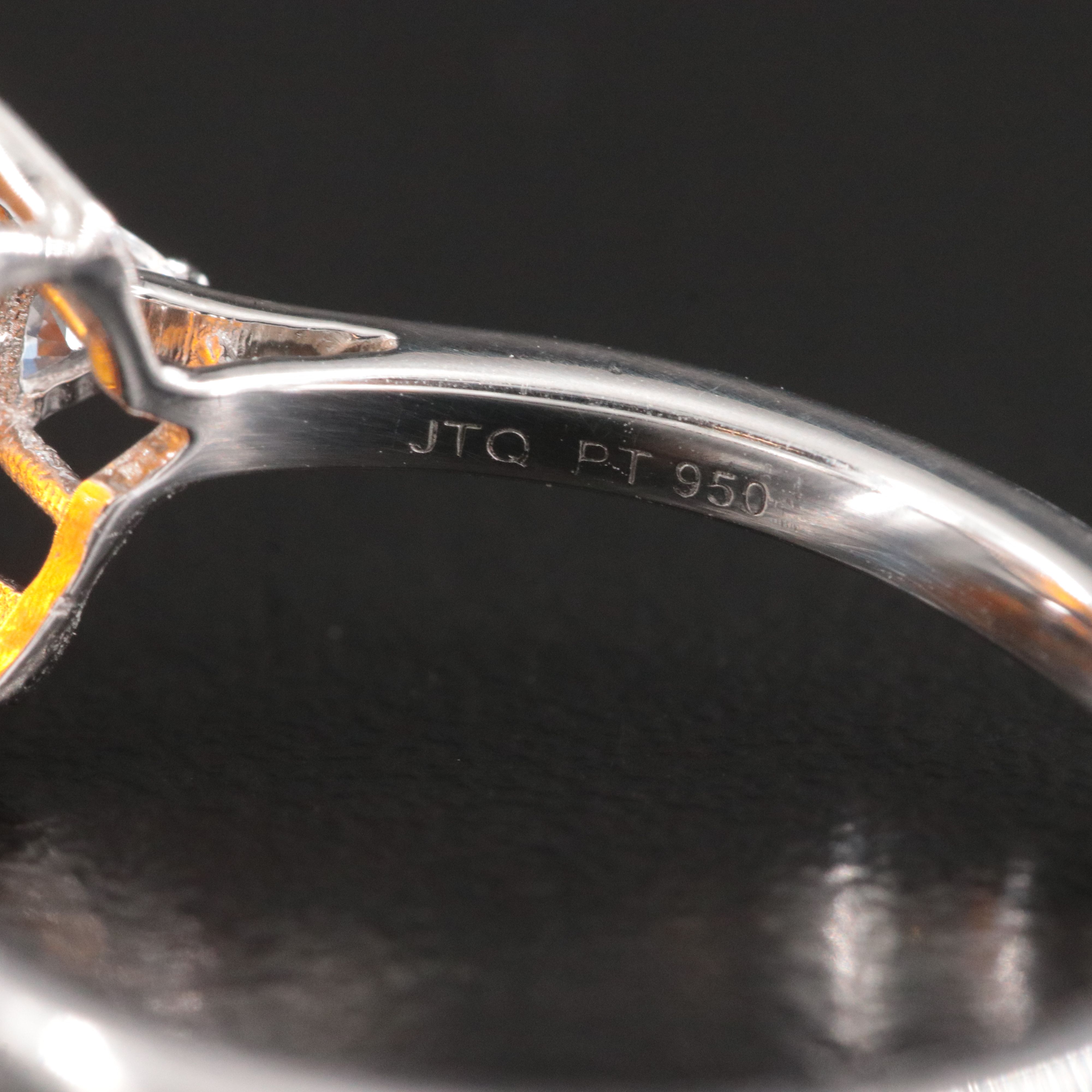 Platinum Fire Opal and White Sapphire Ring