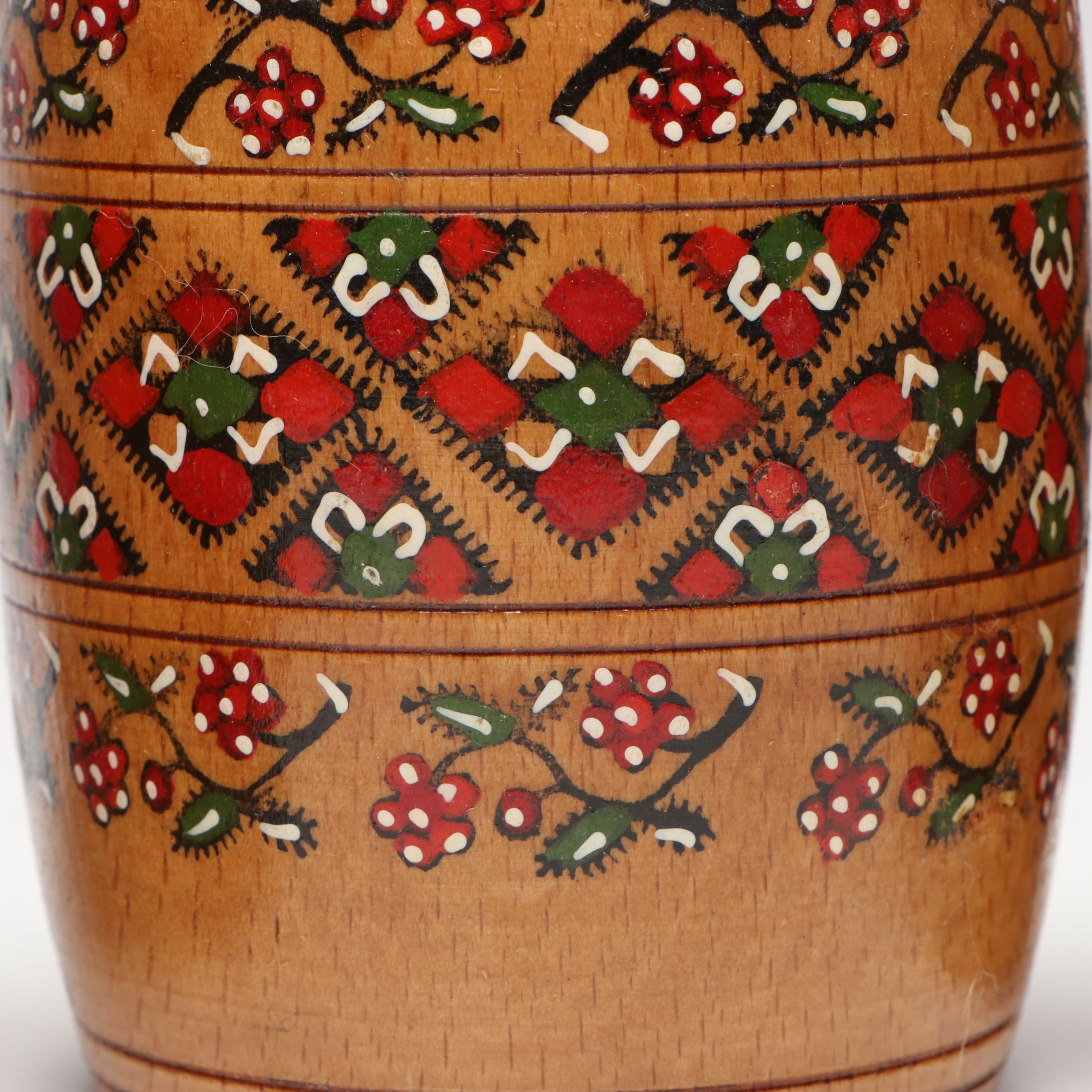 Slavic Folk Art Style Turned Wood Canisters